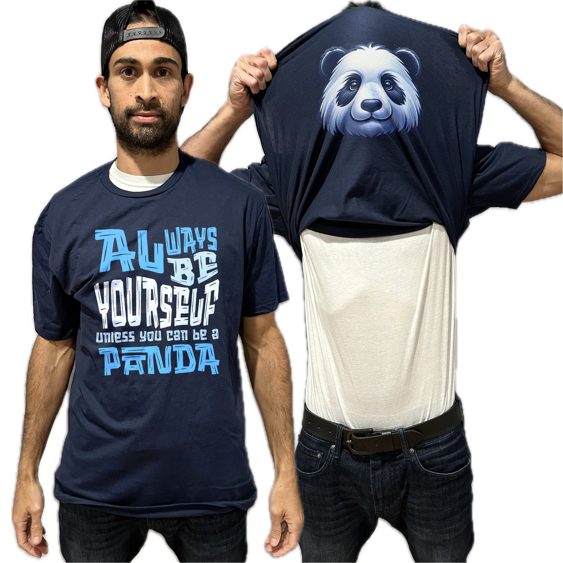 Always Be Yourself Unless You Can Be A Panda Flip Shirt - Funny Panda Bear Face T-Shirt Flip Tee