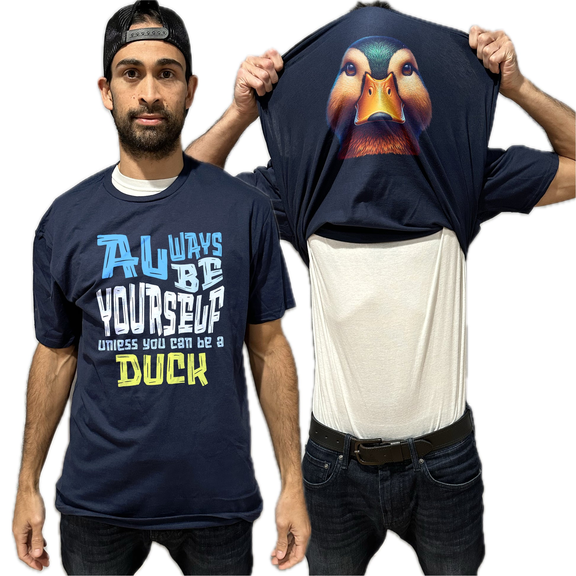 Always Be Yourself Unless You Can Be A Duck Flip Shirt - Funny Duck Face T-Shirt Flip Tee