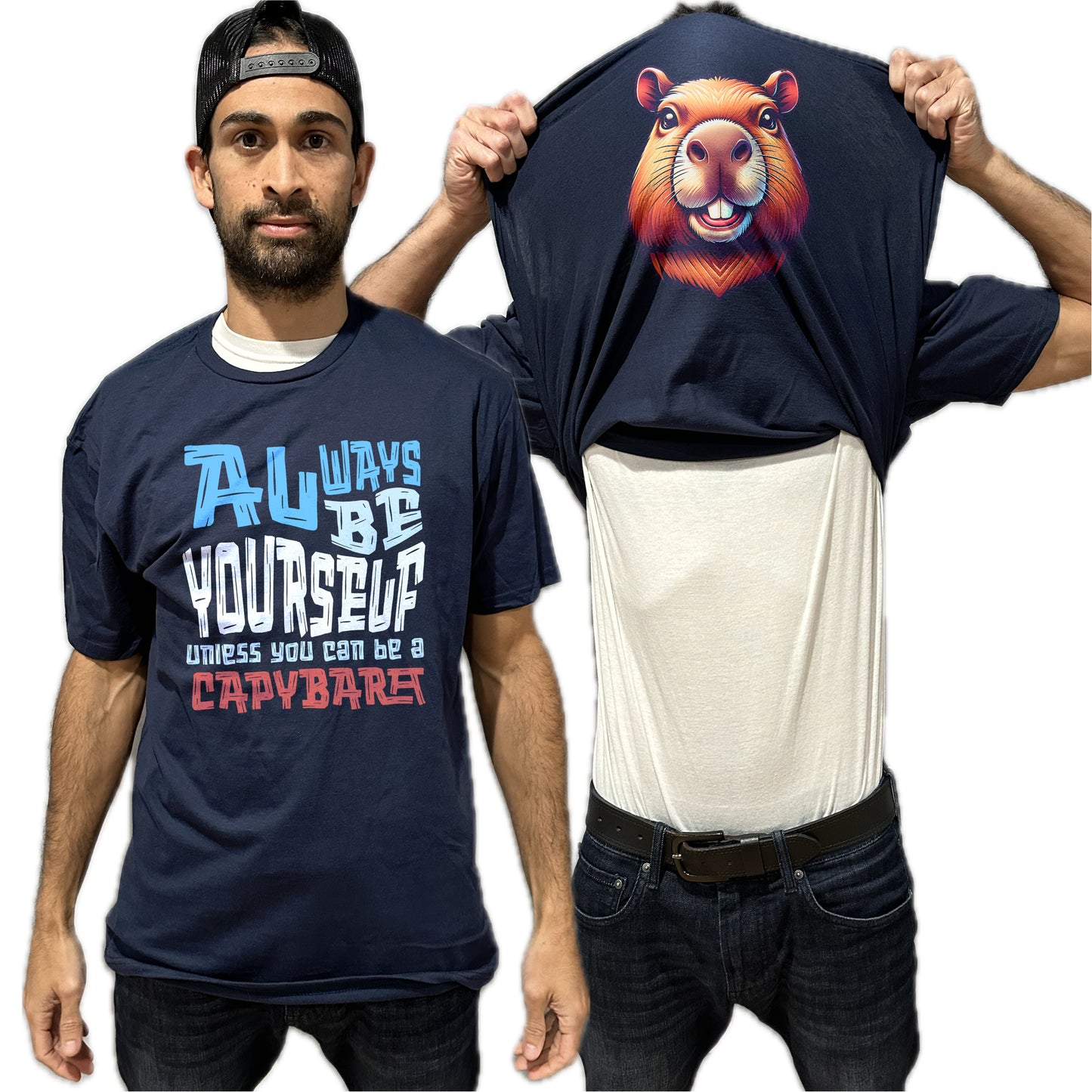 Always Be Yourself Unless You Can Be A Capybara Flip Shirt - Funny Capybara Face T-Shirt Flip Tee