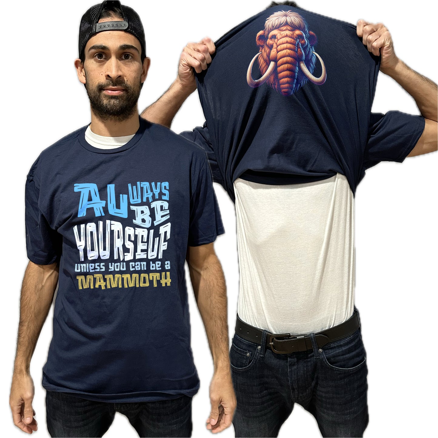 Always Be Yourself Unless You Can Be A Mammoth Flip Shirt - Funny Woolly Mammoth Face T-Shirt Flip Tee