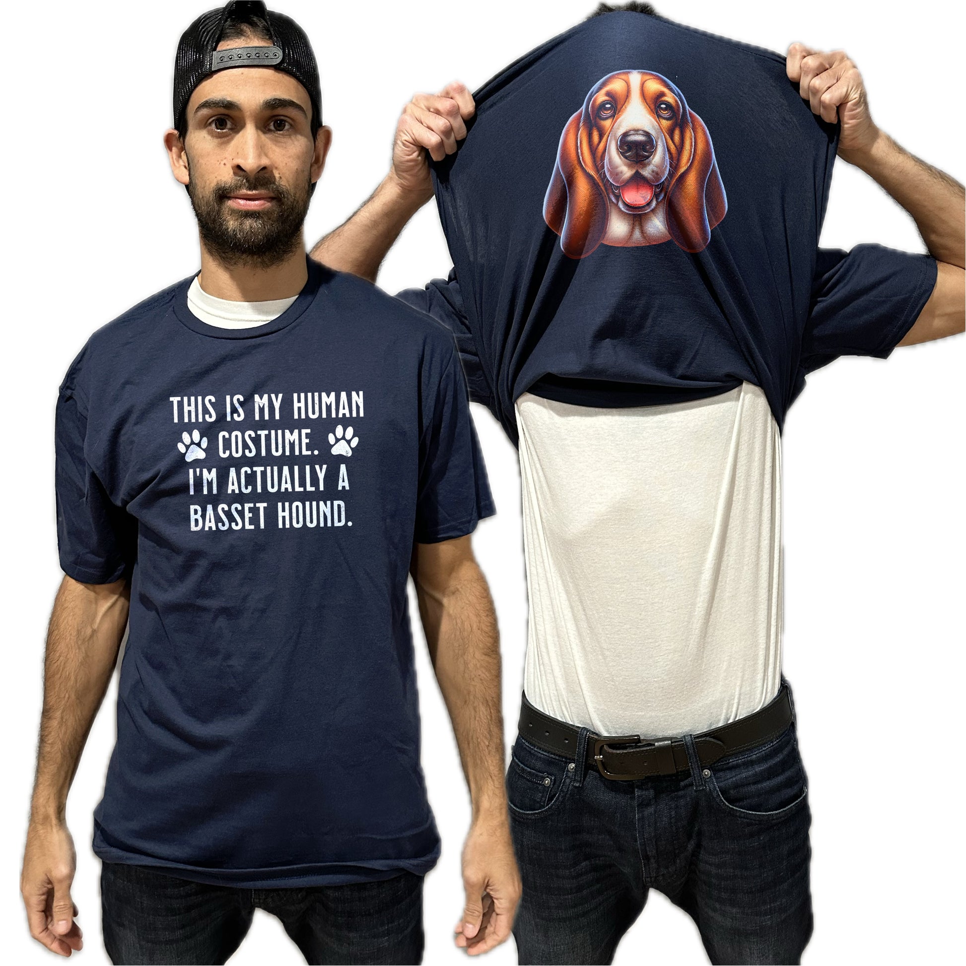 I'm Really A Basset Hound Flip Shirt - Funny Dog Owner T-Shirt Flip Tee