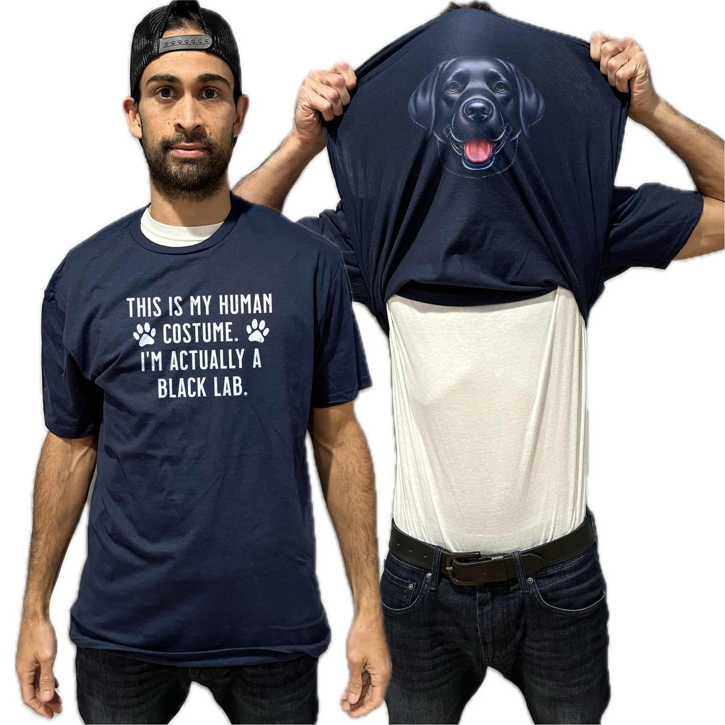 I'm Really A Black Lab Flip Shirt - Funny Dog Owner T-Shirt Flip Tee