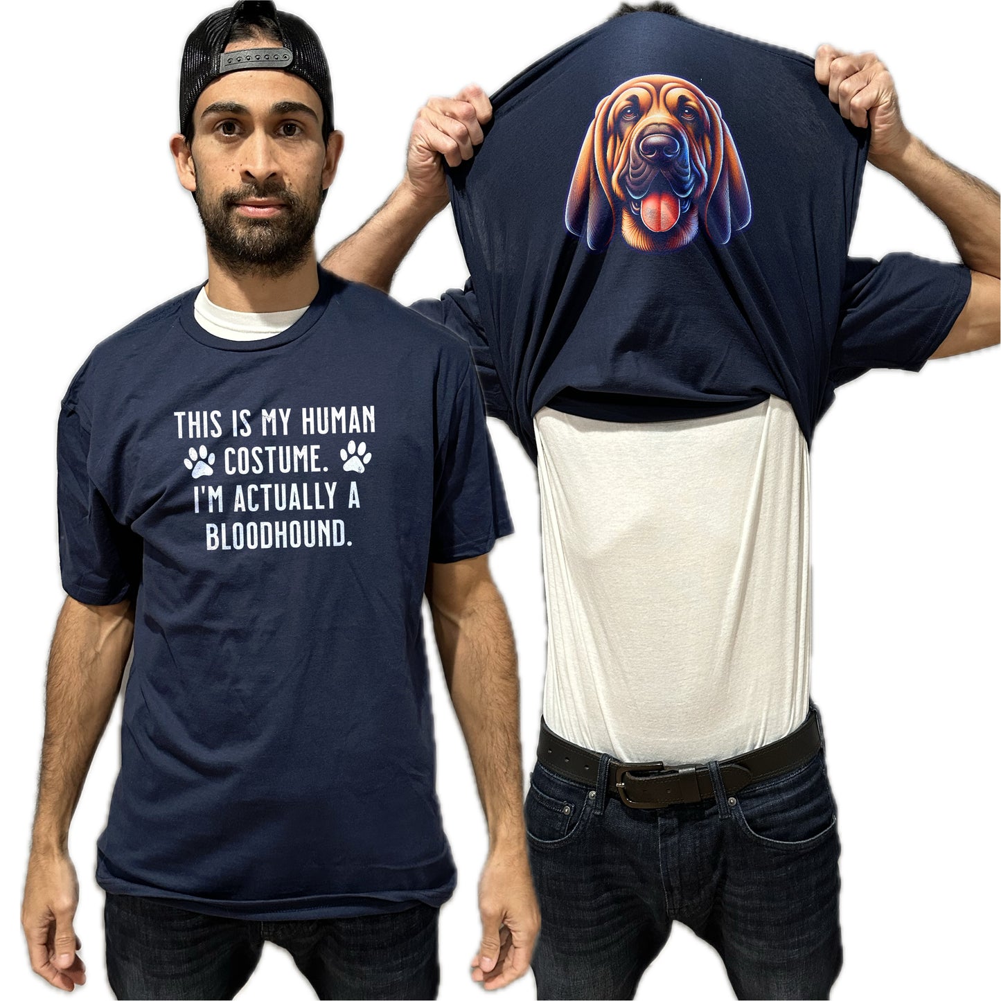 I'm Really A Bloodhound Flip Shirt - Funny Dog Owner T-Shirt Flip Tee