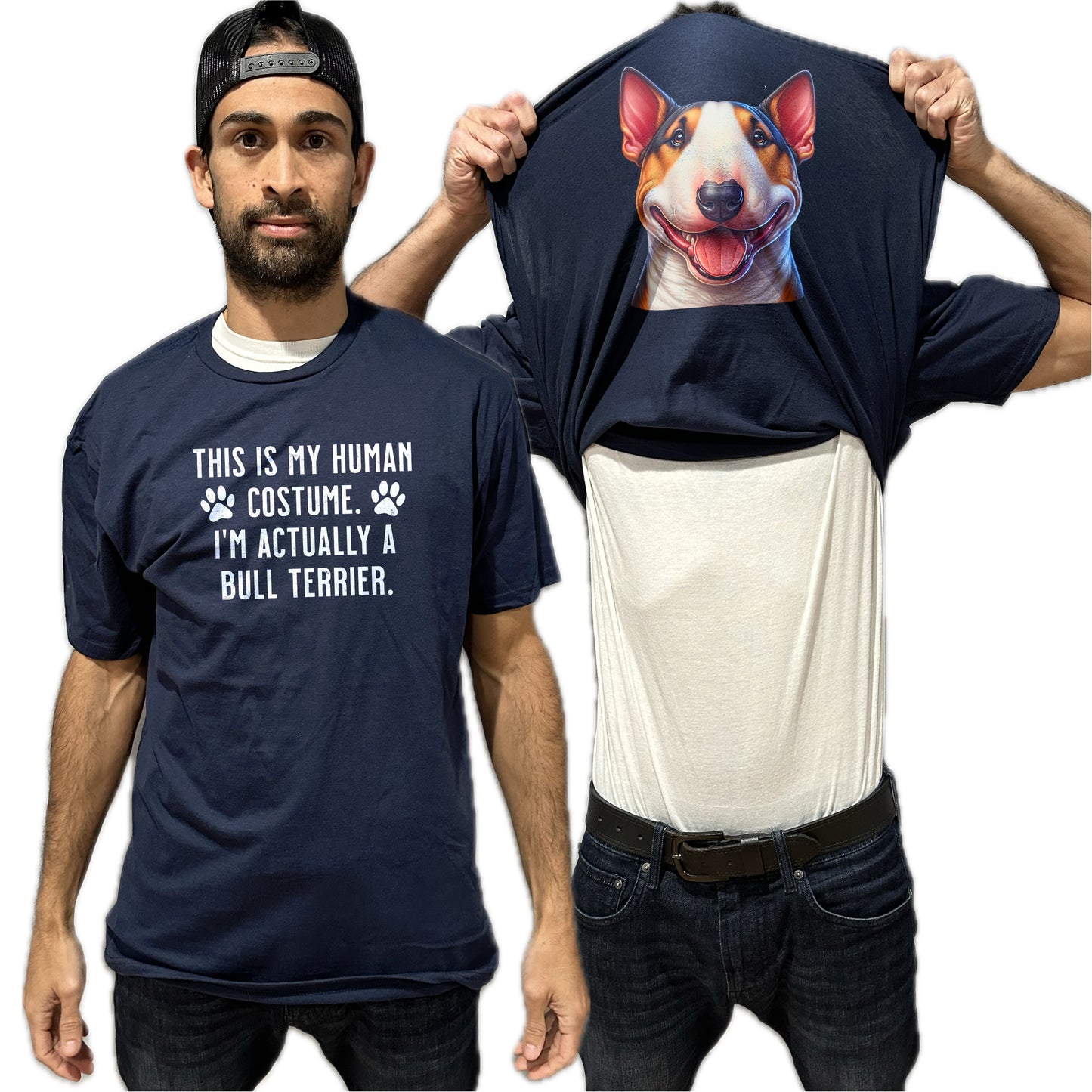 I'm Really A Bull Terrier Flip Shirt - Funny Dog Owner T-Shirt Flip Tee
