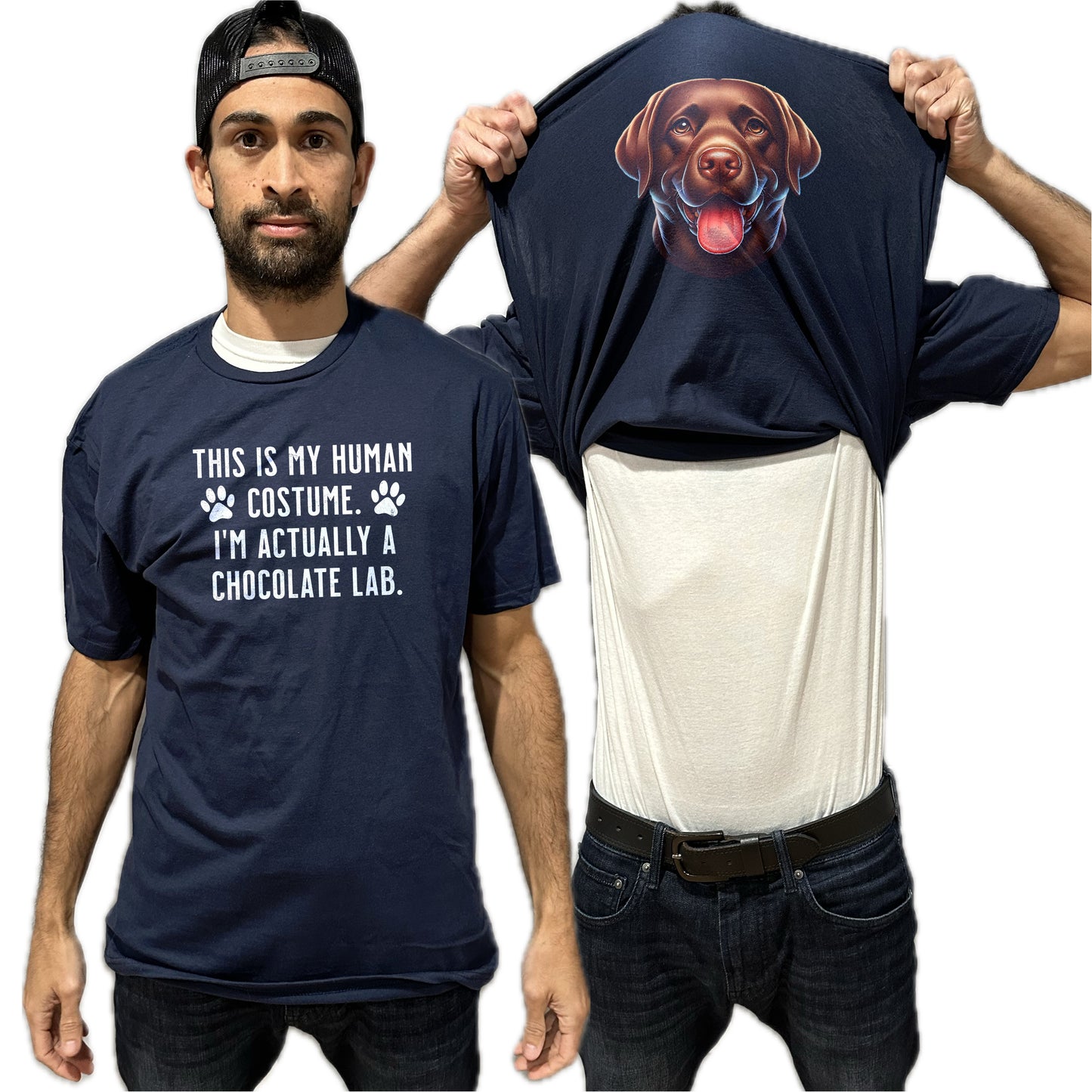 I'm Really A Chocolate Lab Flip Shirt - Funny Dog Owner T-Shirt Flip Tee