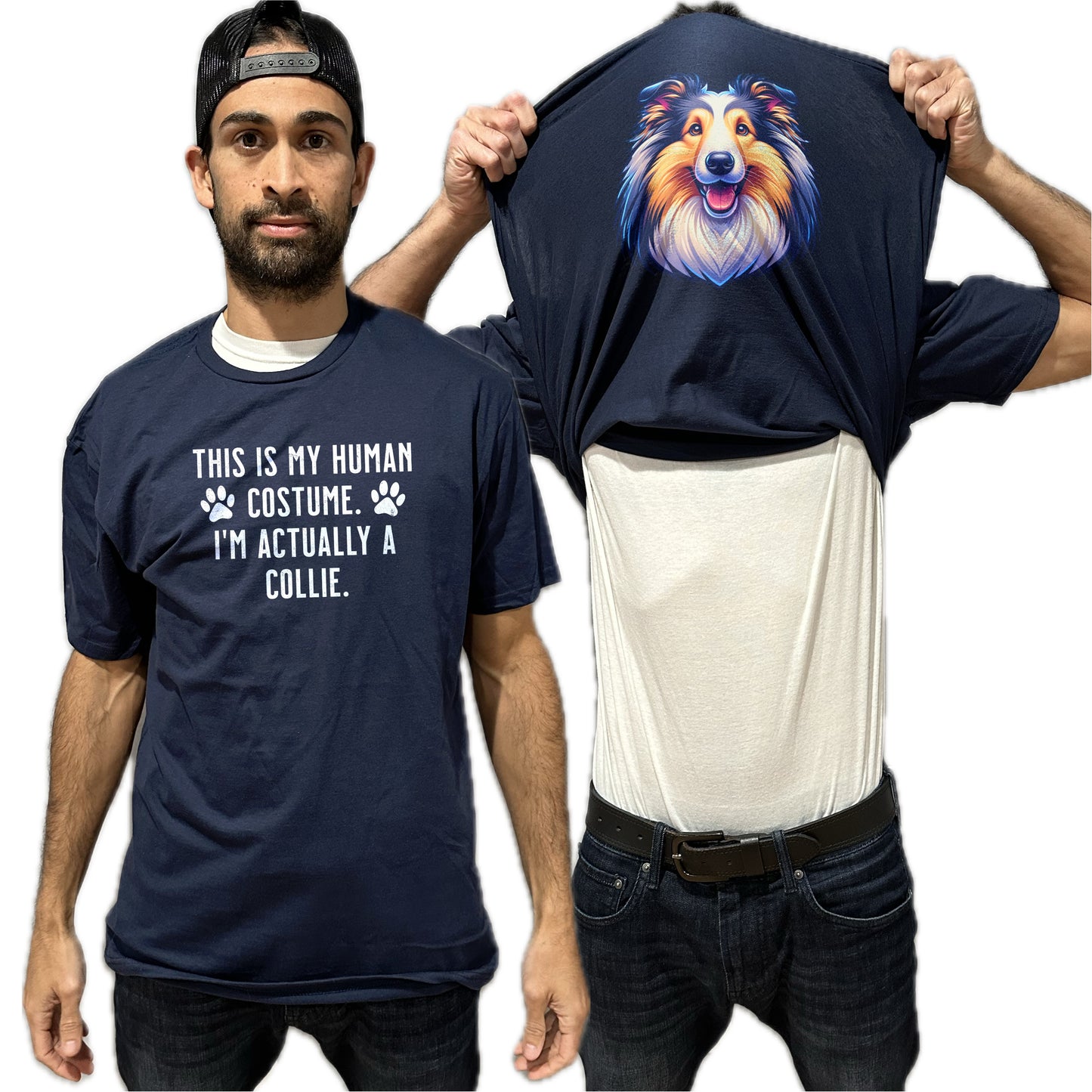I'm Really A Collie Flip Shirt - Funny Dog Owner T-Shirt Flip Tee
