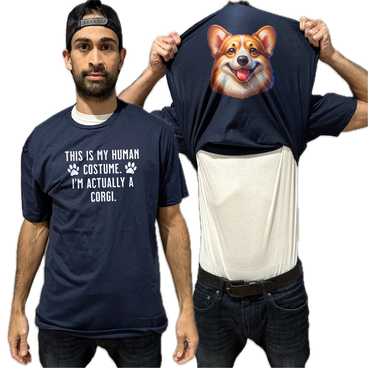 I'm Really A Corgi Flip Shirt - Funny Dog Owner T-Shirt Flip Tee