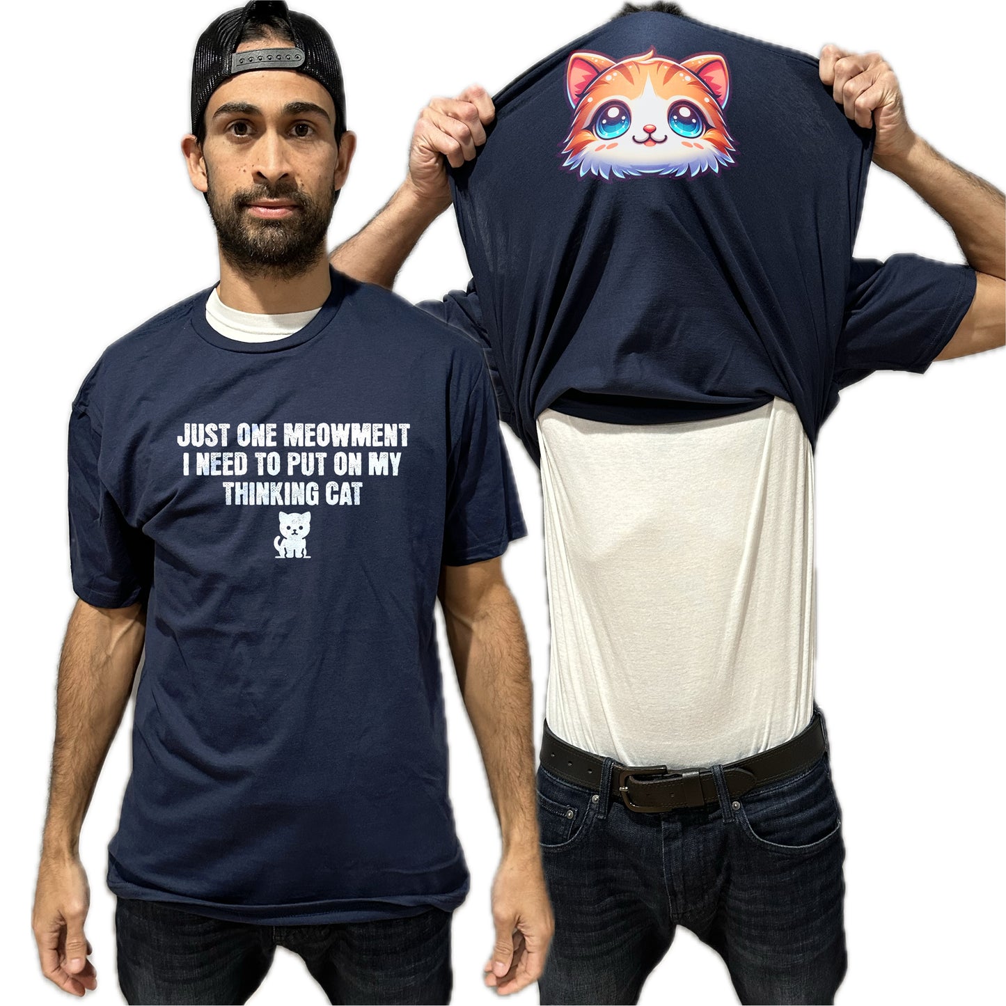 I Need to Put on My Thinking Cat Flip Shirt - Kitten Face T-Shirt