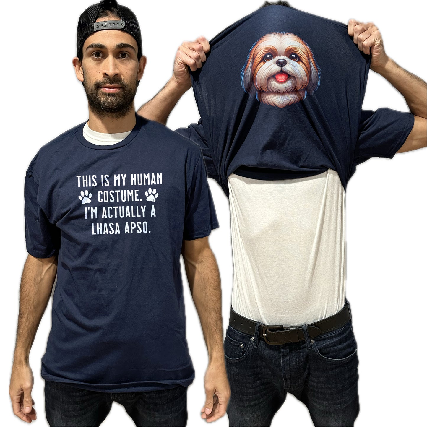 I'm Really A Lhasa Apso Flip Shirt - Funny Dog Owner T-Shirt Flip Tee