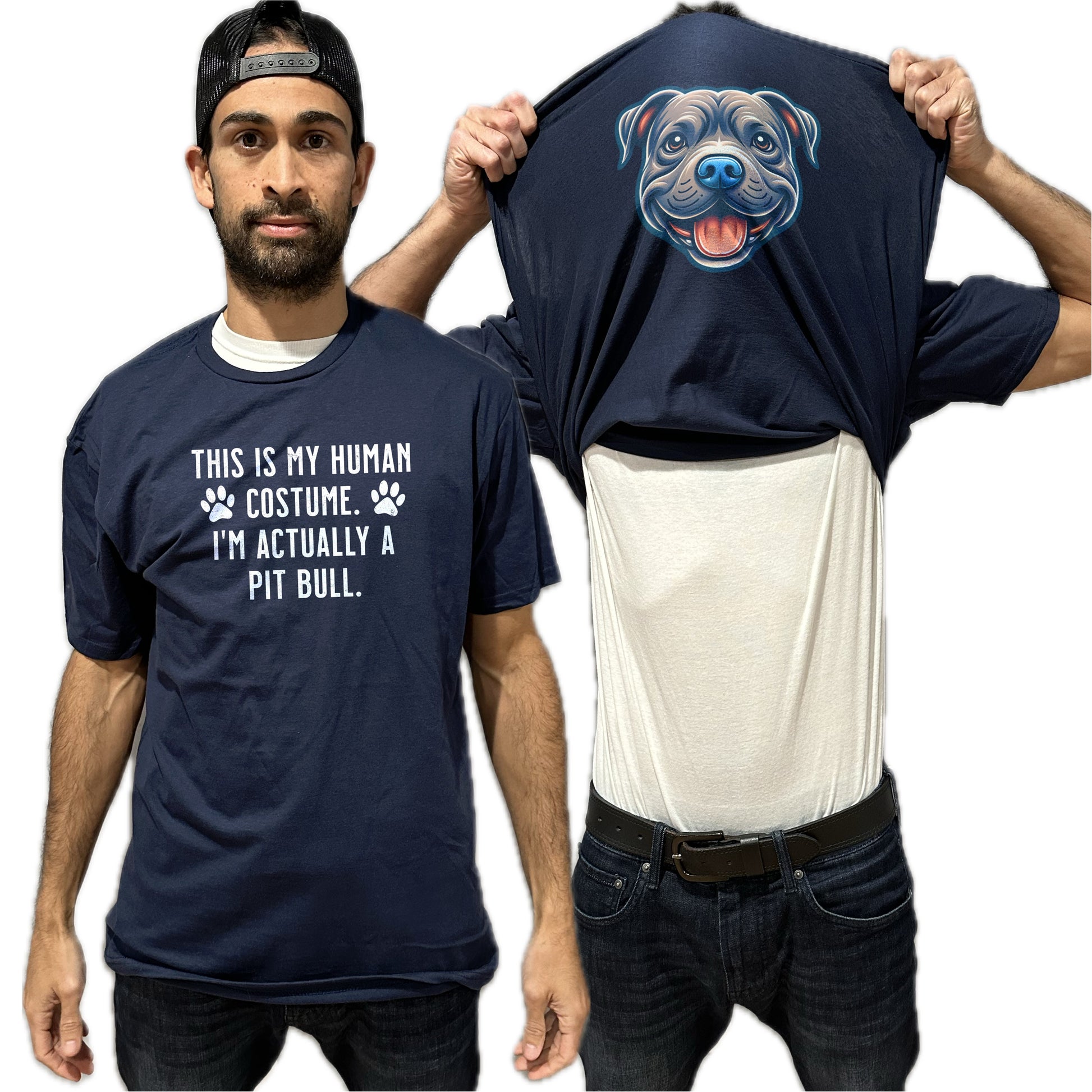 I'm Really A Pit Bull Flip Shirt - Funny Dog Owner T-Shirt Flip Tee