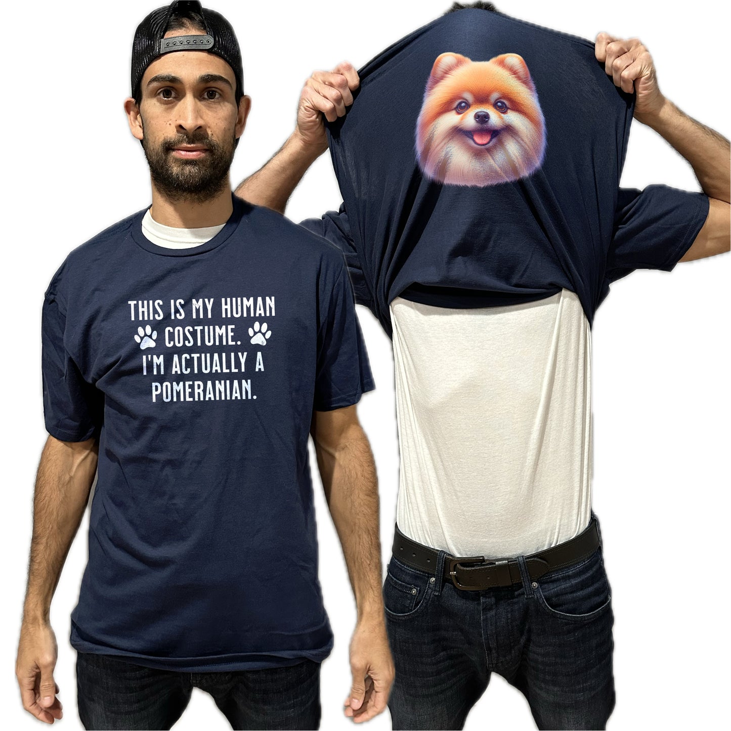 I'm Really A Pomeranian Flip Shirt - Funny Dog Owner T-Shirt Flip Tee