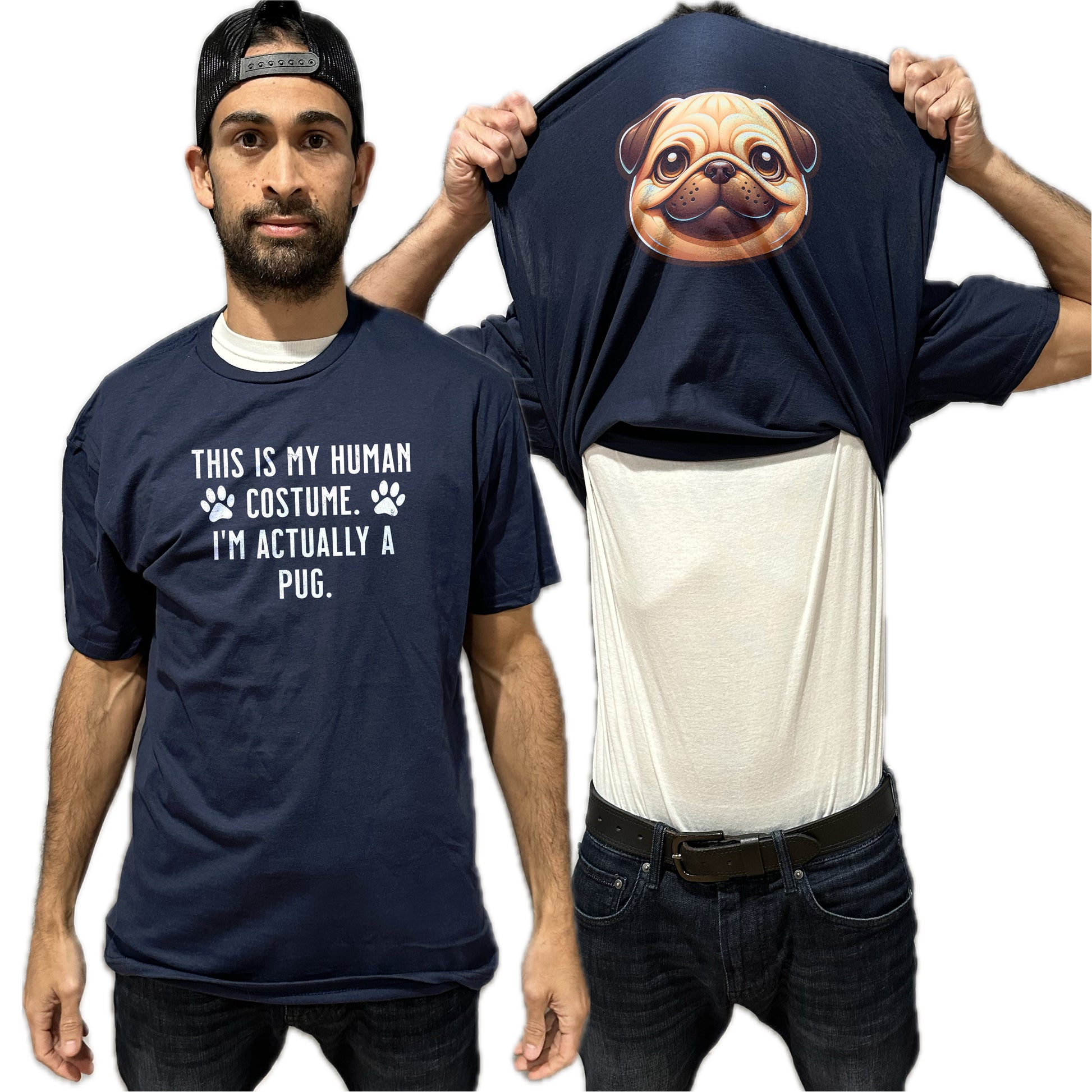 I'm Really A Pug Flip Shirt - Funny Dog Owner T-Shirt Flip Tee