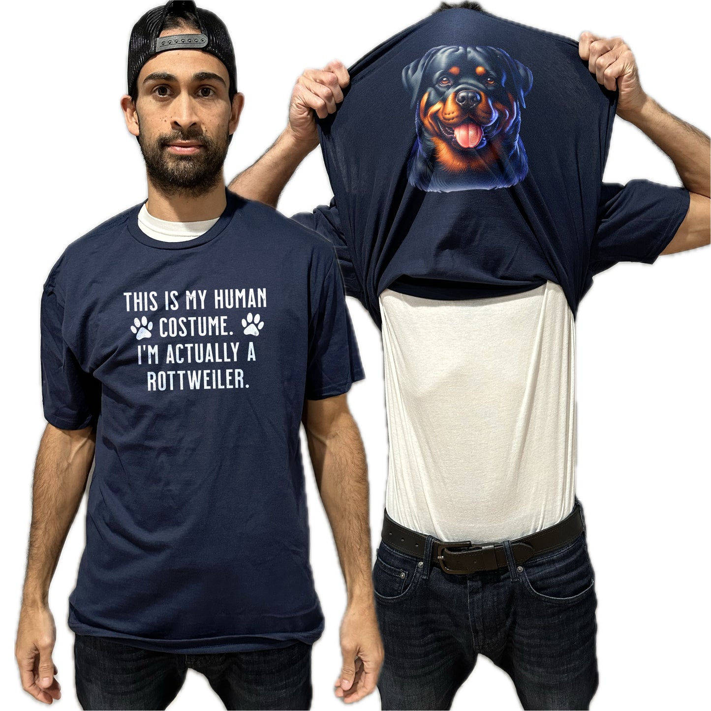 I'm Really A Rottweiler Flip Shirt - Funny Dog Owner T-Shirt Flip Tee