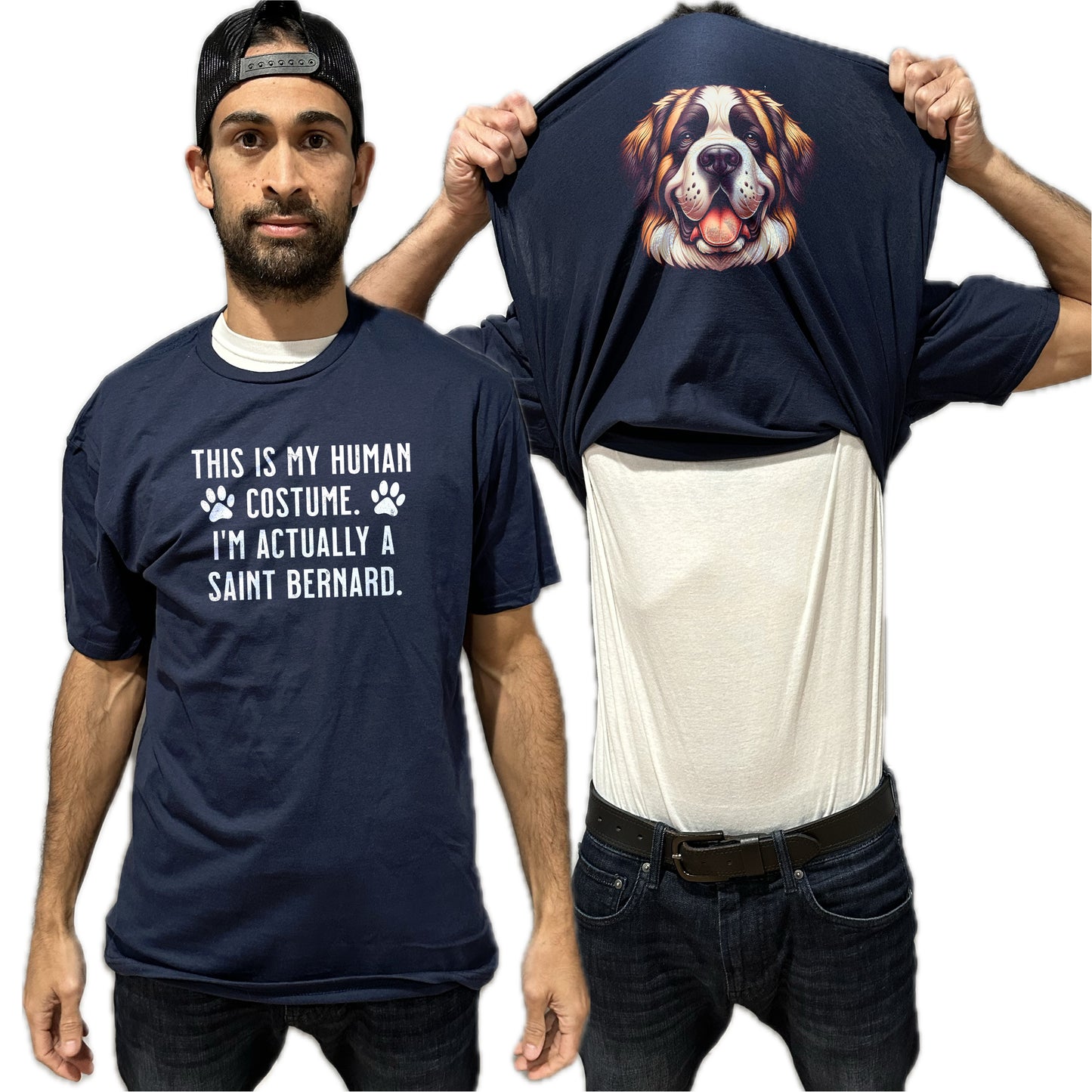 I'm Really A Saint Bernard Flip Shirt - Funny Dog Owner T-Shirt Flip Tee