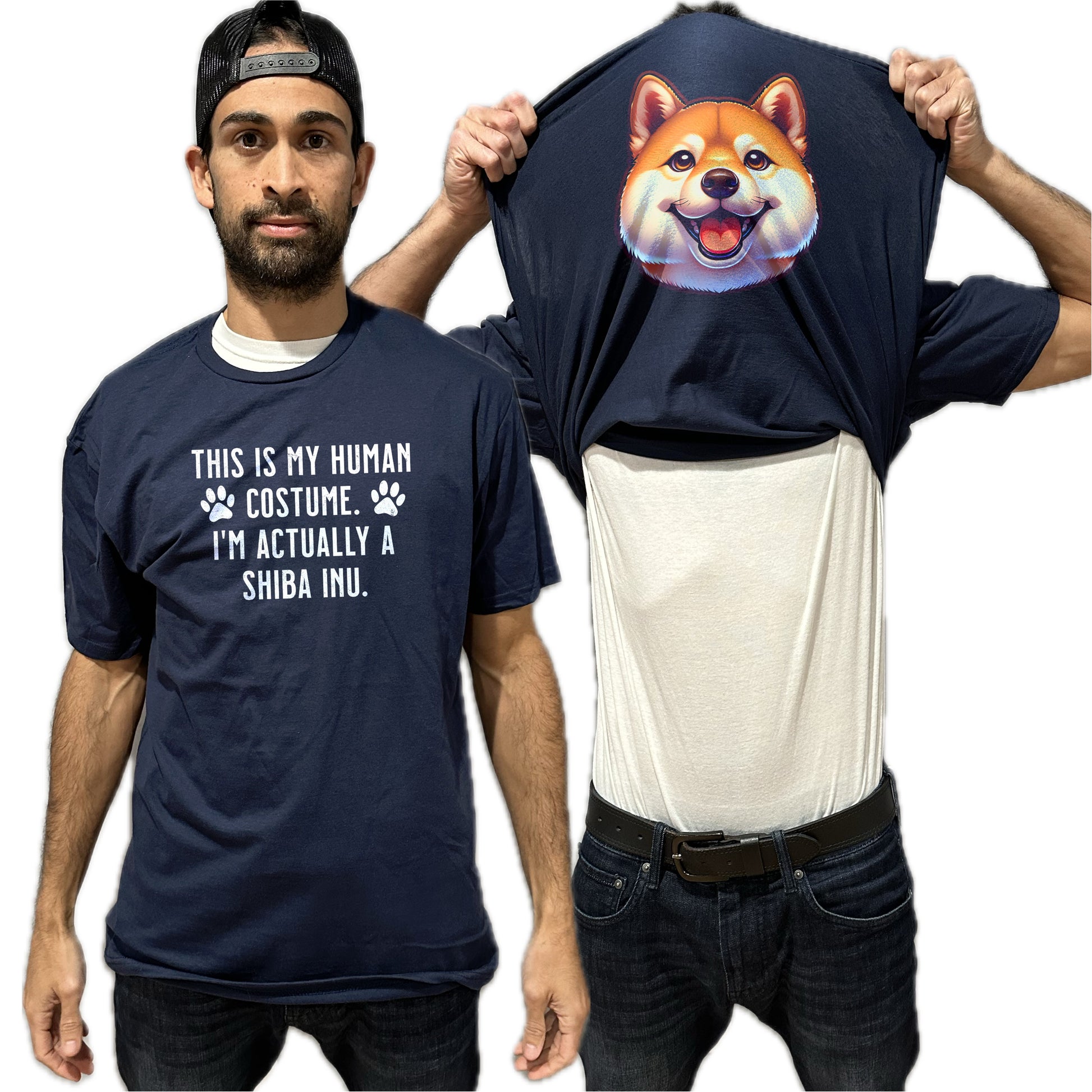 I'm Really A Shiba Inu Flip Shirt - Funny Dog Owner T-Shirt Flip Tee