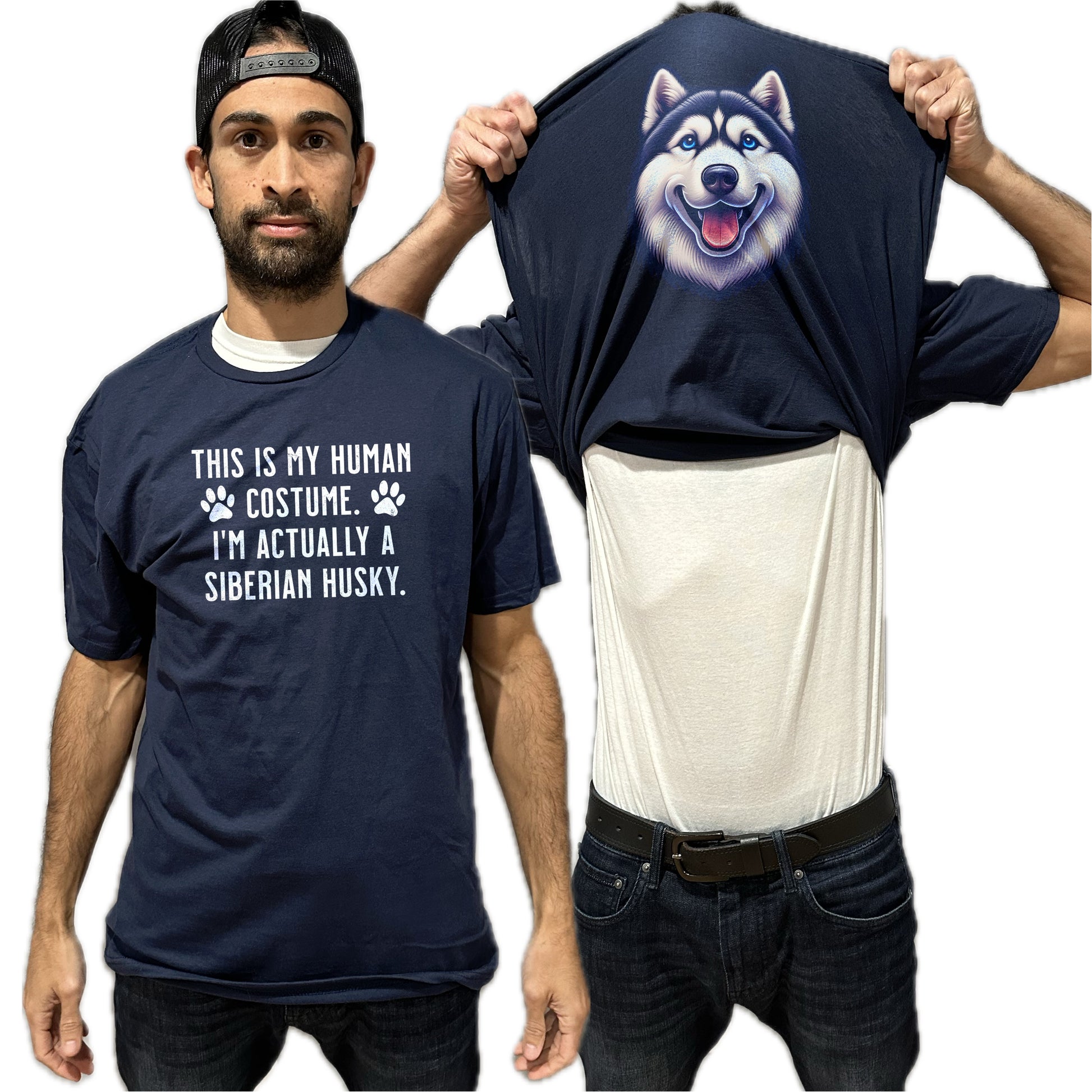I'm Really A Siberian Husky Flip Shirt - Funny Dog Owner T-Shirt Flip Tee