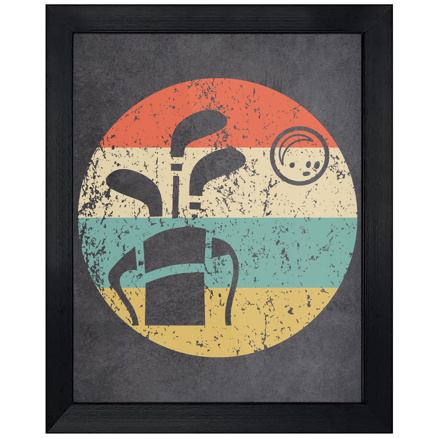 Golf Clubs and Ball Sports Icon Retro 8"x10" Wall Art Print