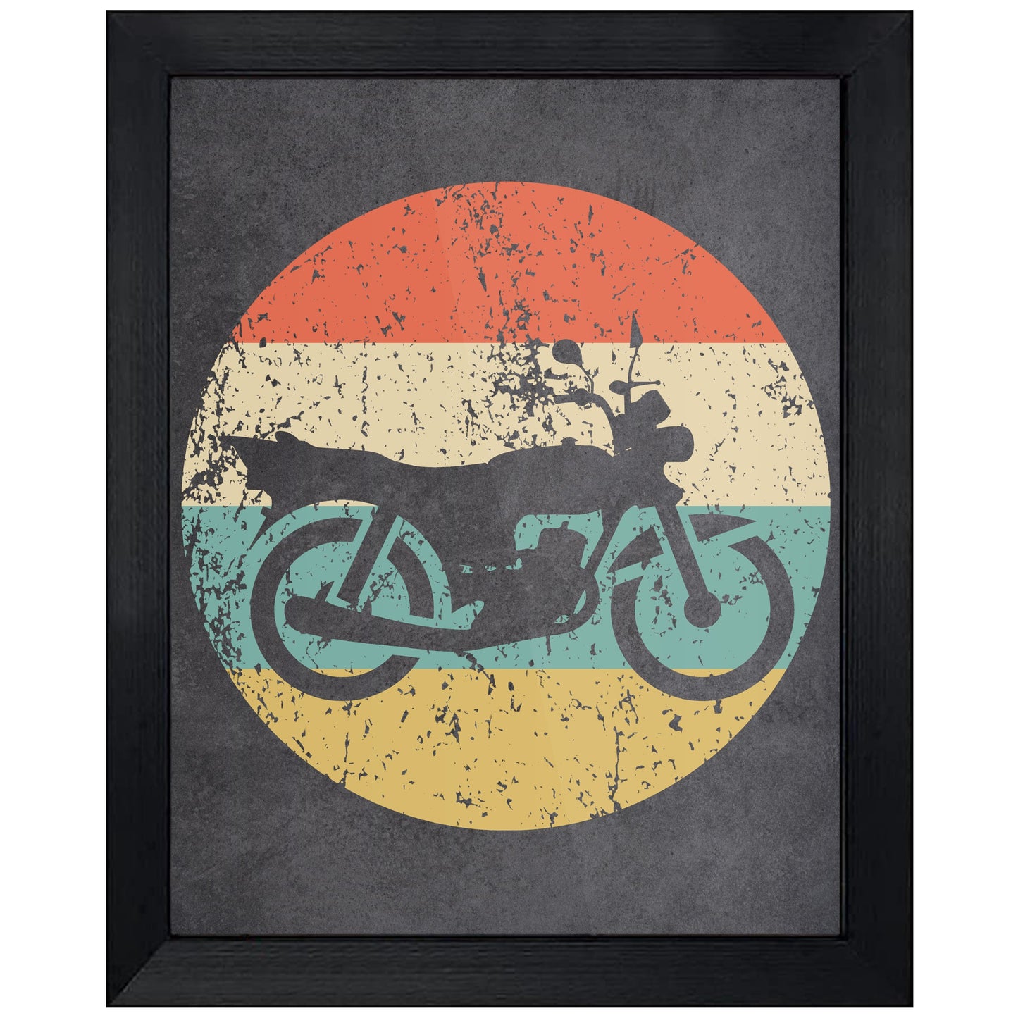 Motorcycle Bike Icon Retro 8"x10" Wall Art Print