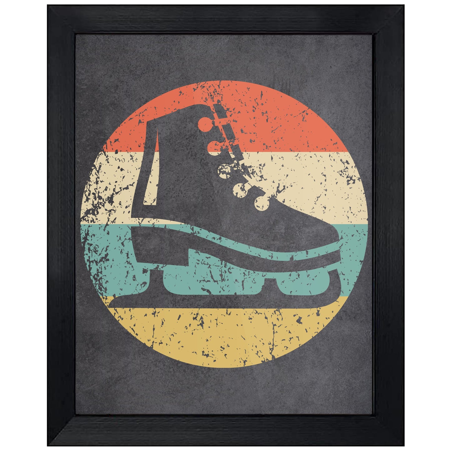 Ice Skate Figure Skating Icon Retro 8"x10" Wall Art Print