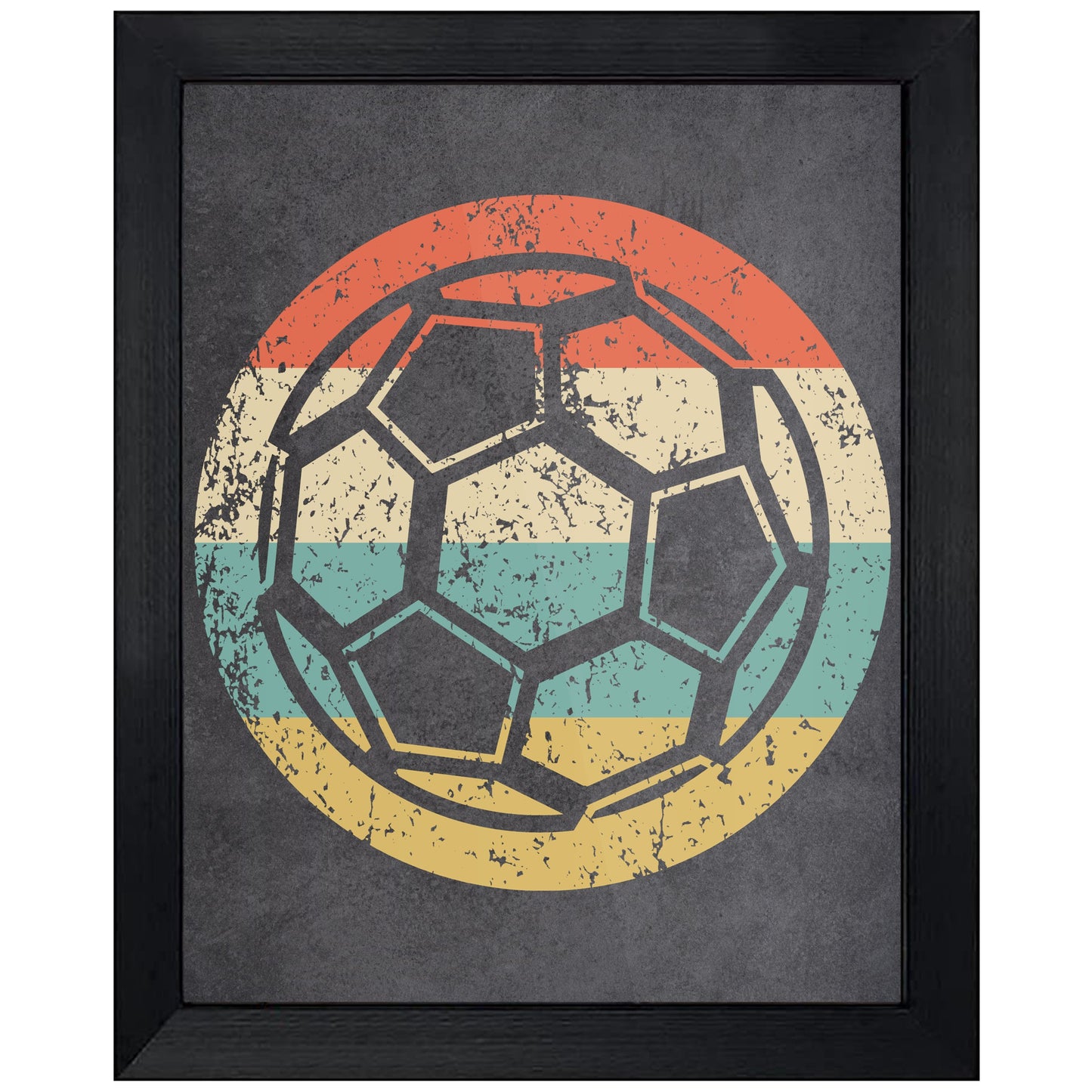 Soccer Ball Sports Icon Retro 8"x10" Wall Art Print