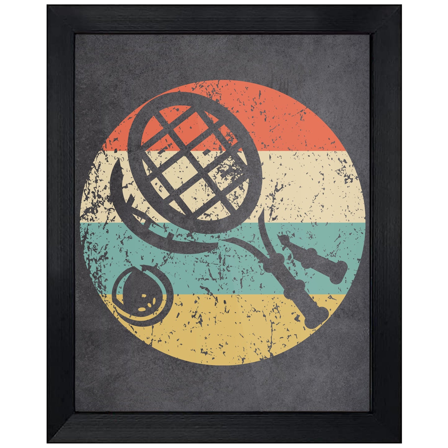 Tennis Rackets Sports Icon Retro 8"x10" Wall Art Print