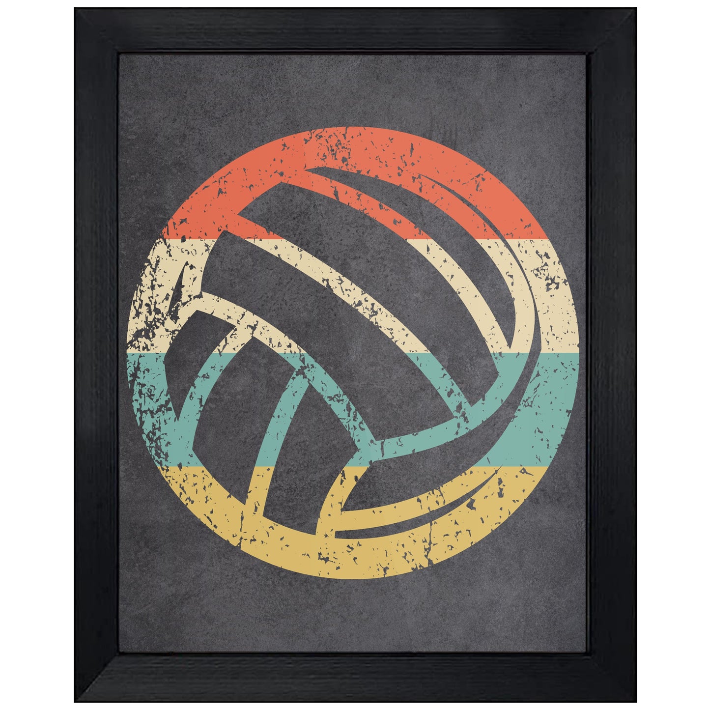 Volleyball Ball Sports Icon Retro 8"x10" Wall Art Print