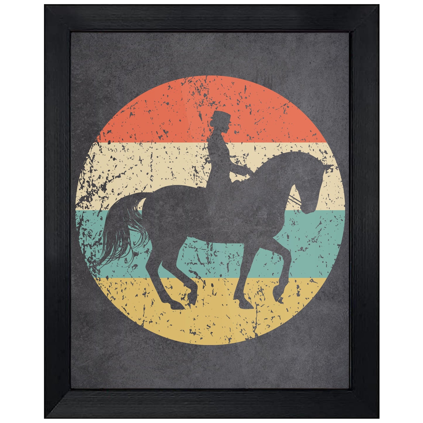 Equestrian Horse Dressage Icon Retro 8"x10" Wall Art Print