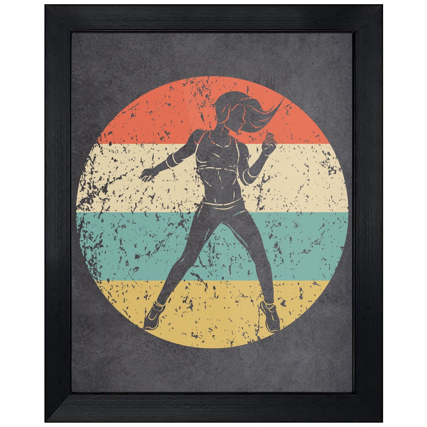 Dance Fitness Instructor Icon Retro 8"x10" Wall Art Print