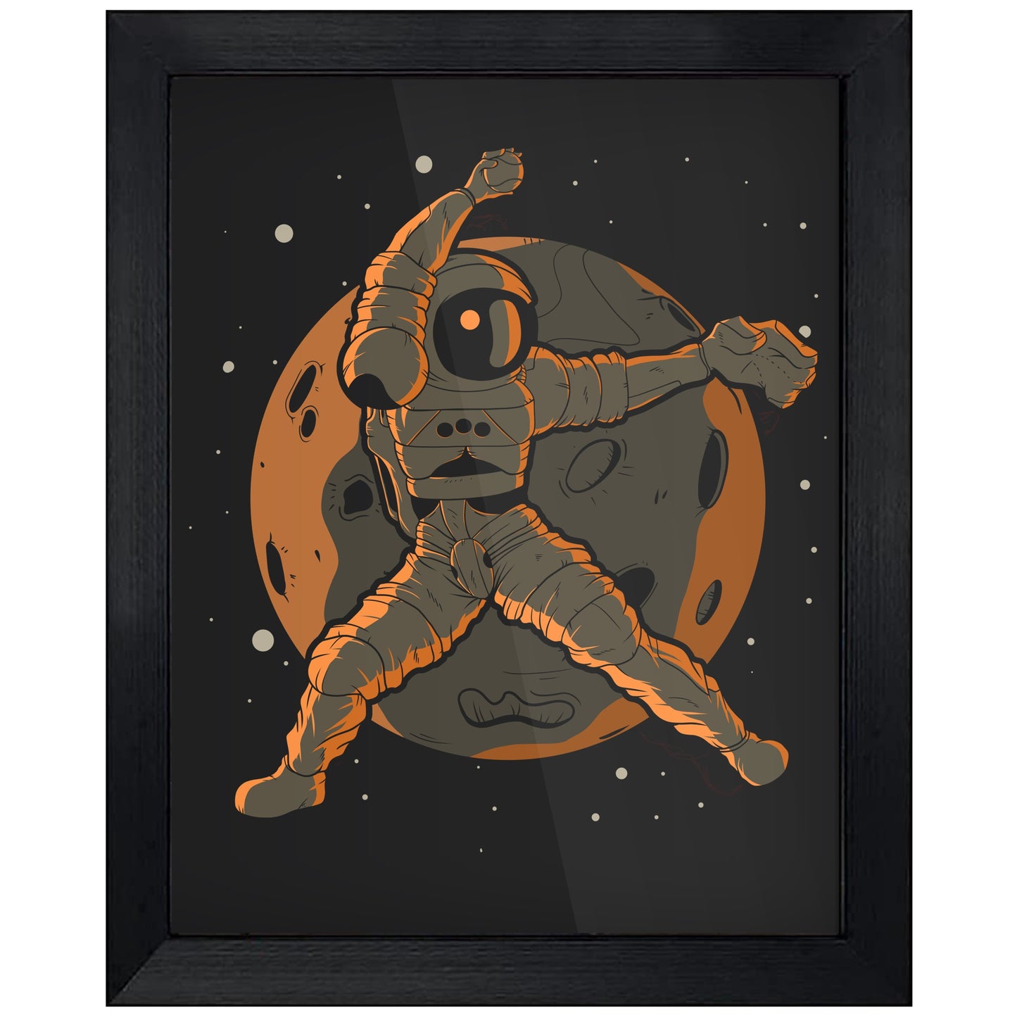 Softball Pitcher Astronaut Outer Space Spaceman 8"x10" Wall Art Print