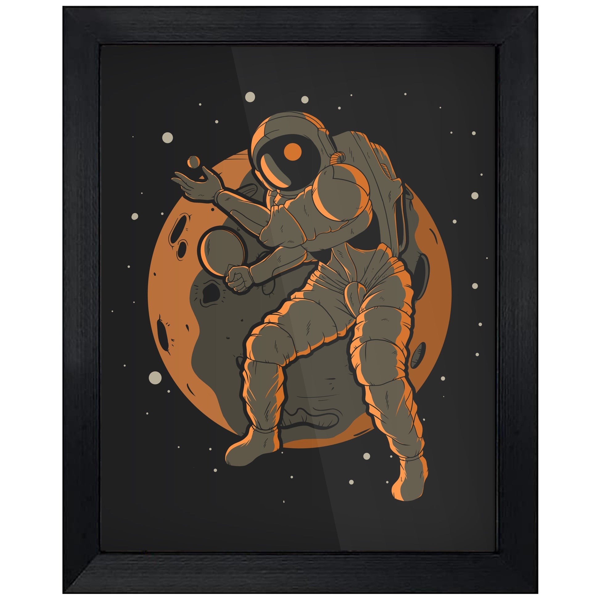 Table Tennis Astronaut Outer Space Spaceman 8"x10" Wall Art Print