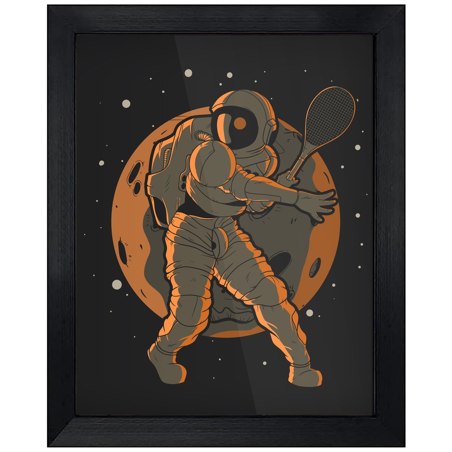 Tennis Astronaut Outer Space Spaceman 8"x10" Wall Art Print