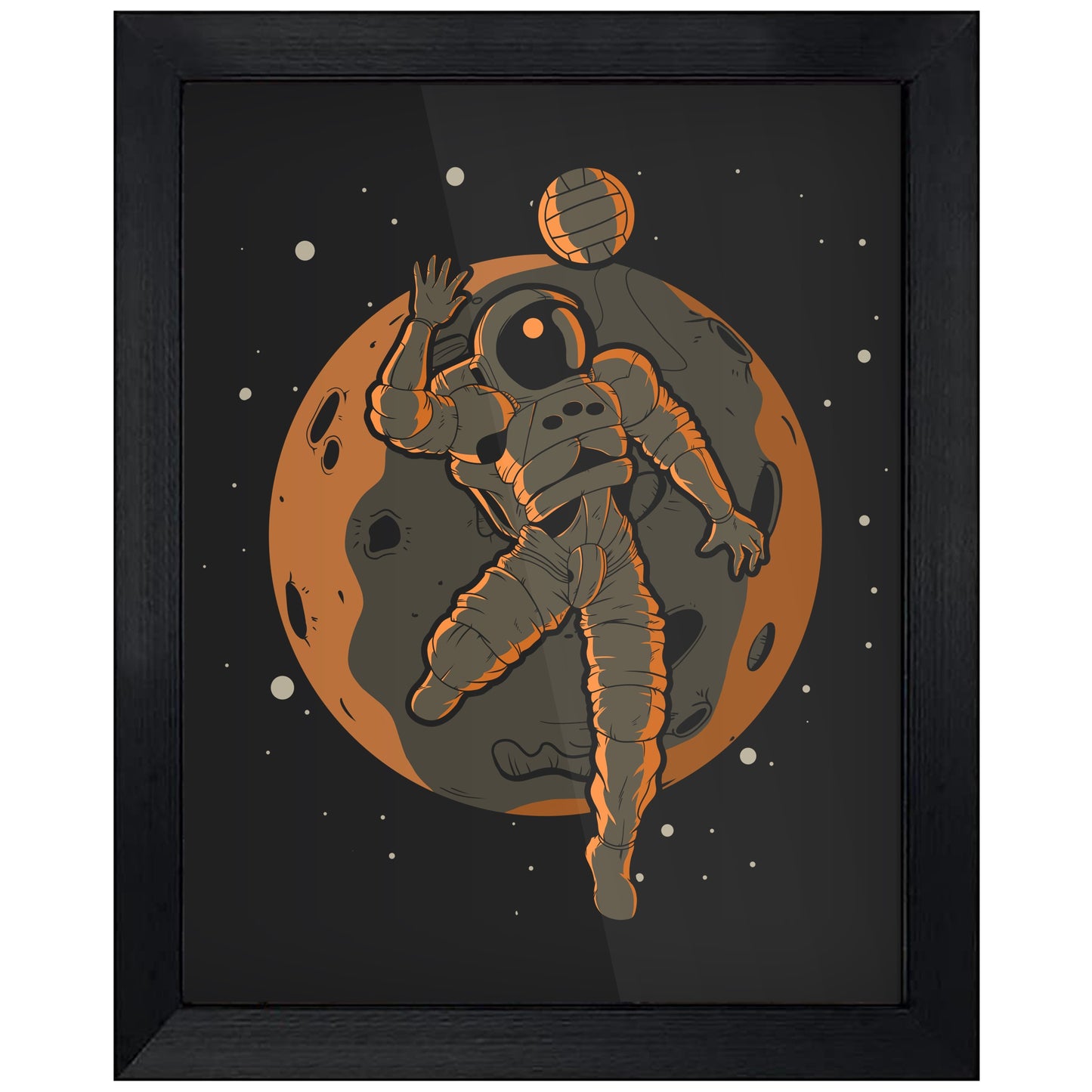 Volleyball Astronaut Outer Space Spaceman 8"x10" Wall Art Print