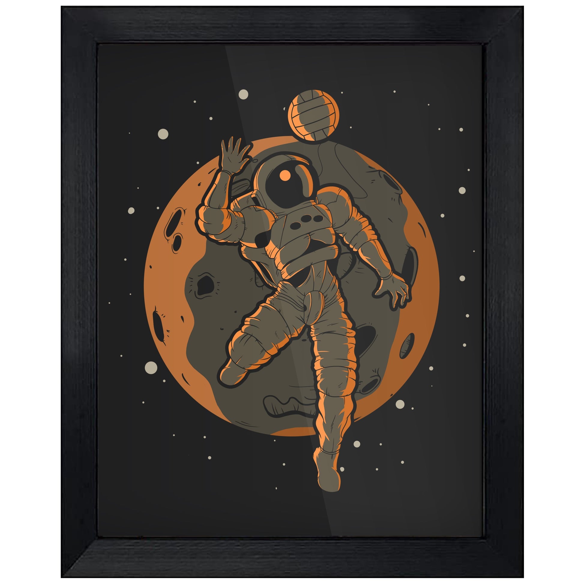 Volleyball Astronaut Outer Space Spaceman 8"x10" Wall Art Print