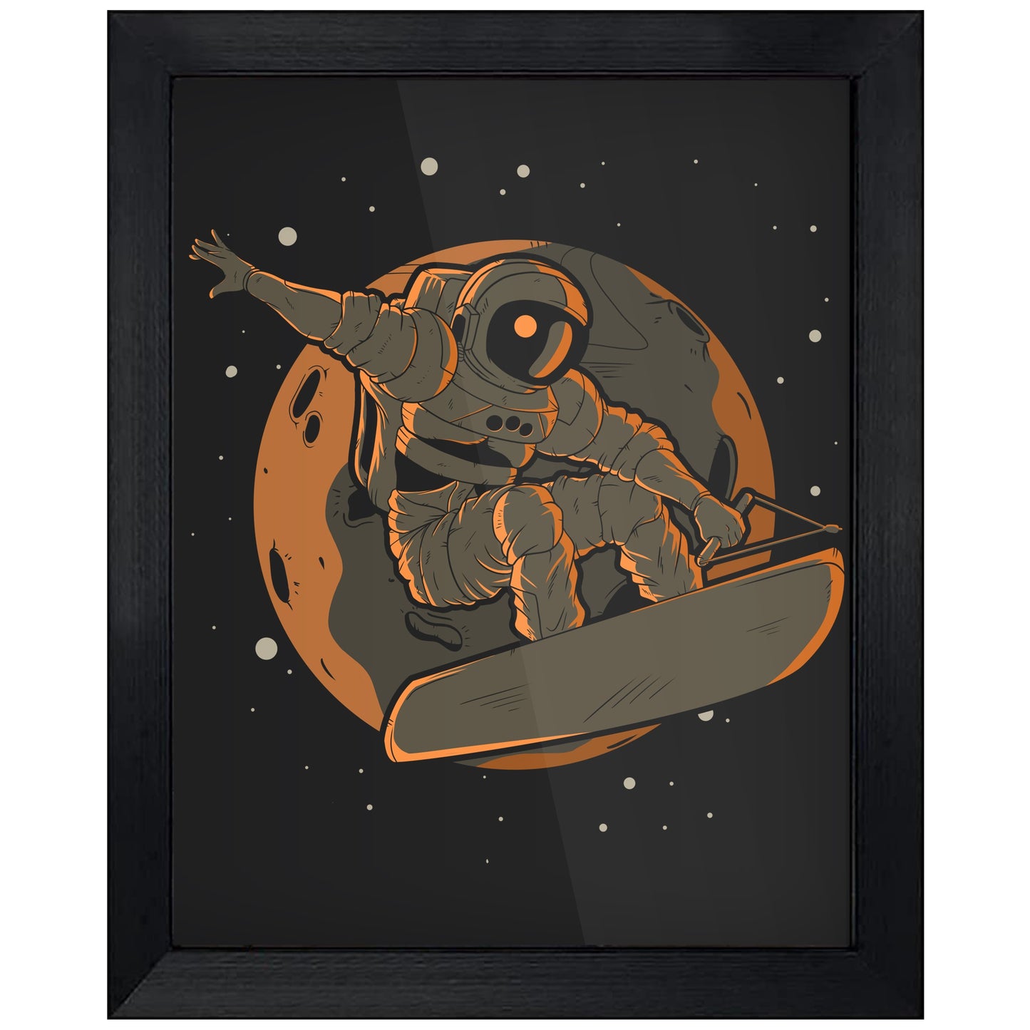 Wakeboarding Astronaut Outer Space Spaceman 8"x10" Wall Art Print