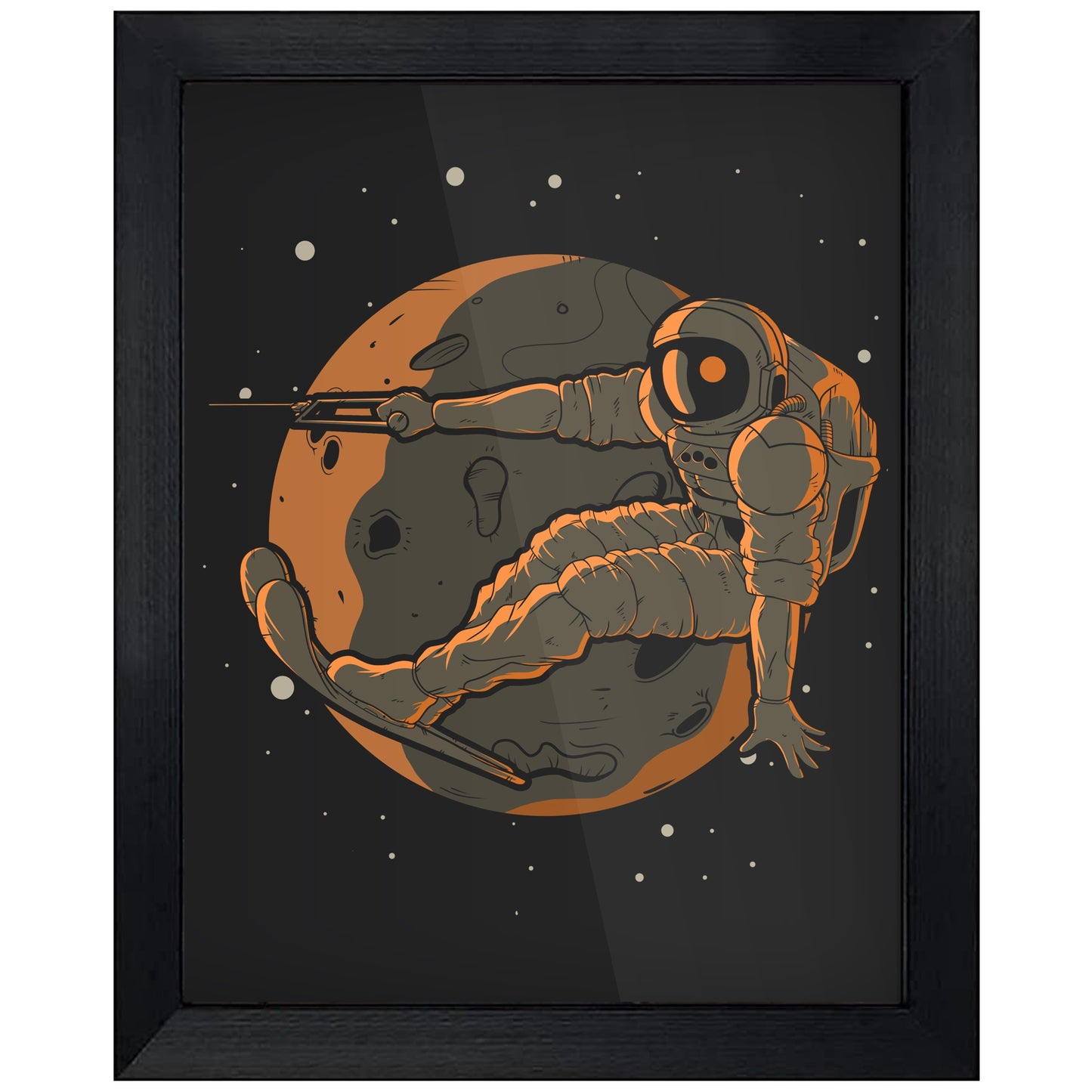 Waterskiing Astronaut Outer Space Spaceman 8"x10" Wall Art Print