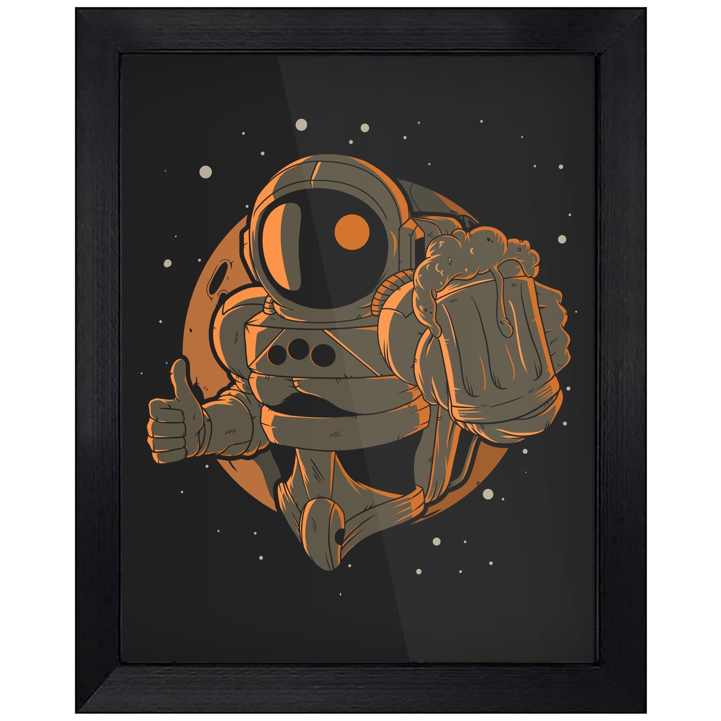 Astronaut With Beer Outer Space Spaceman Craft Beer 8"x10" Wall Art Print