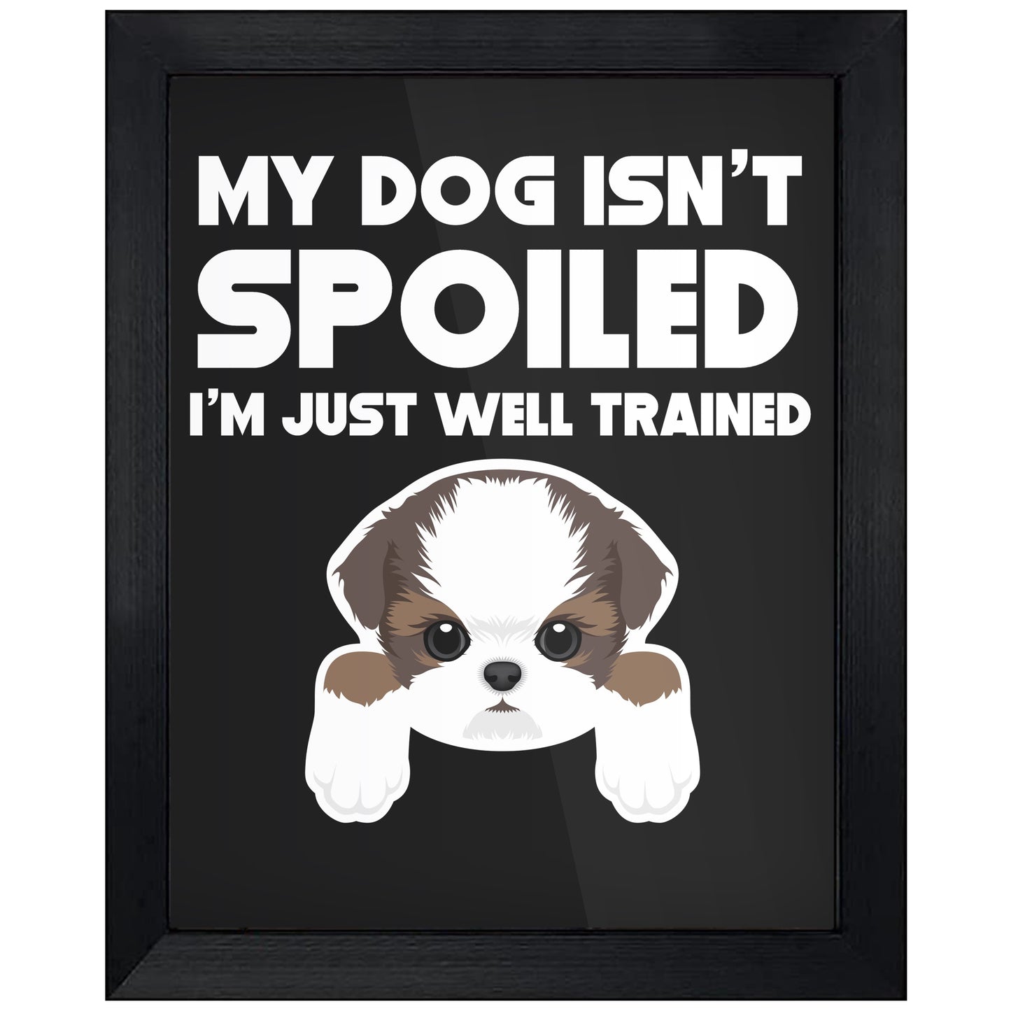 My Dog Isn't Spoiled I'm Just Well Trained Funny Shih Tzu 8"x10" Wall Art Print