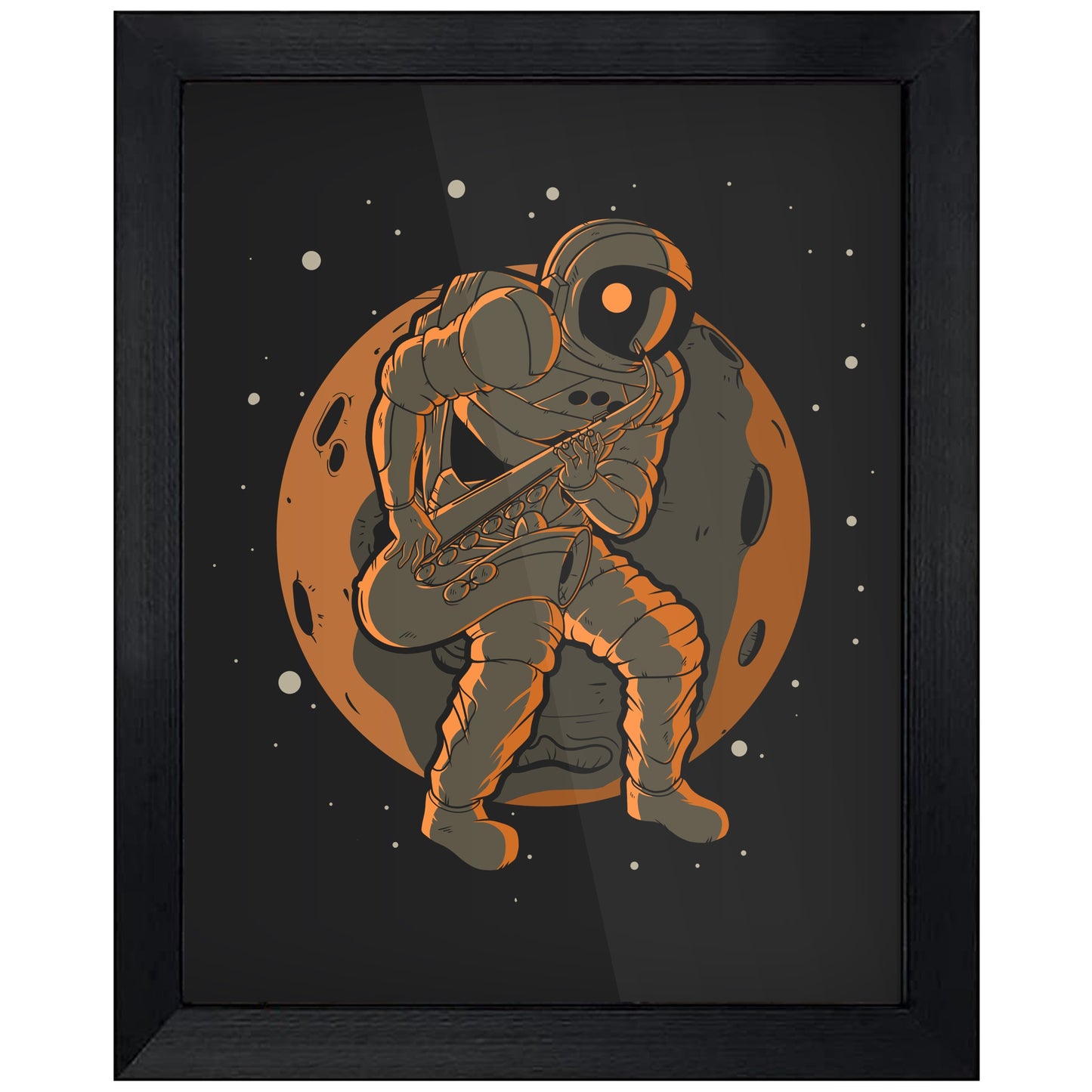 Sax Player Astronaut Outer Space Spaceman Saxophone 8"x10" Wall Art Print