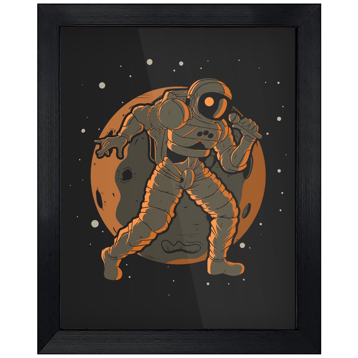 Singer Astronaut Outer Space Spaceman Karaoke 8"x10" Wall Art Print