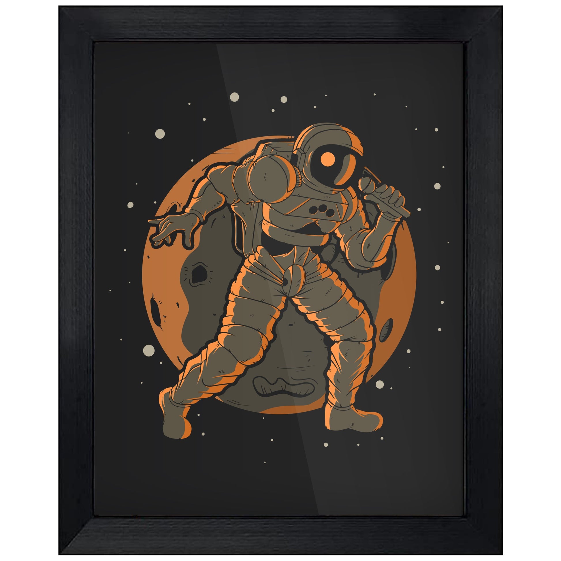 Singer Astronaut Outer Space Spaceman Karaoke 8"x10" Wall Art Print