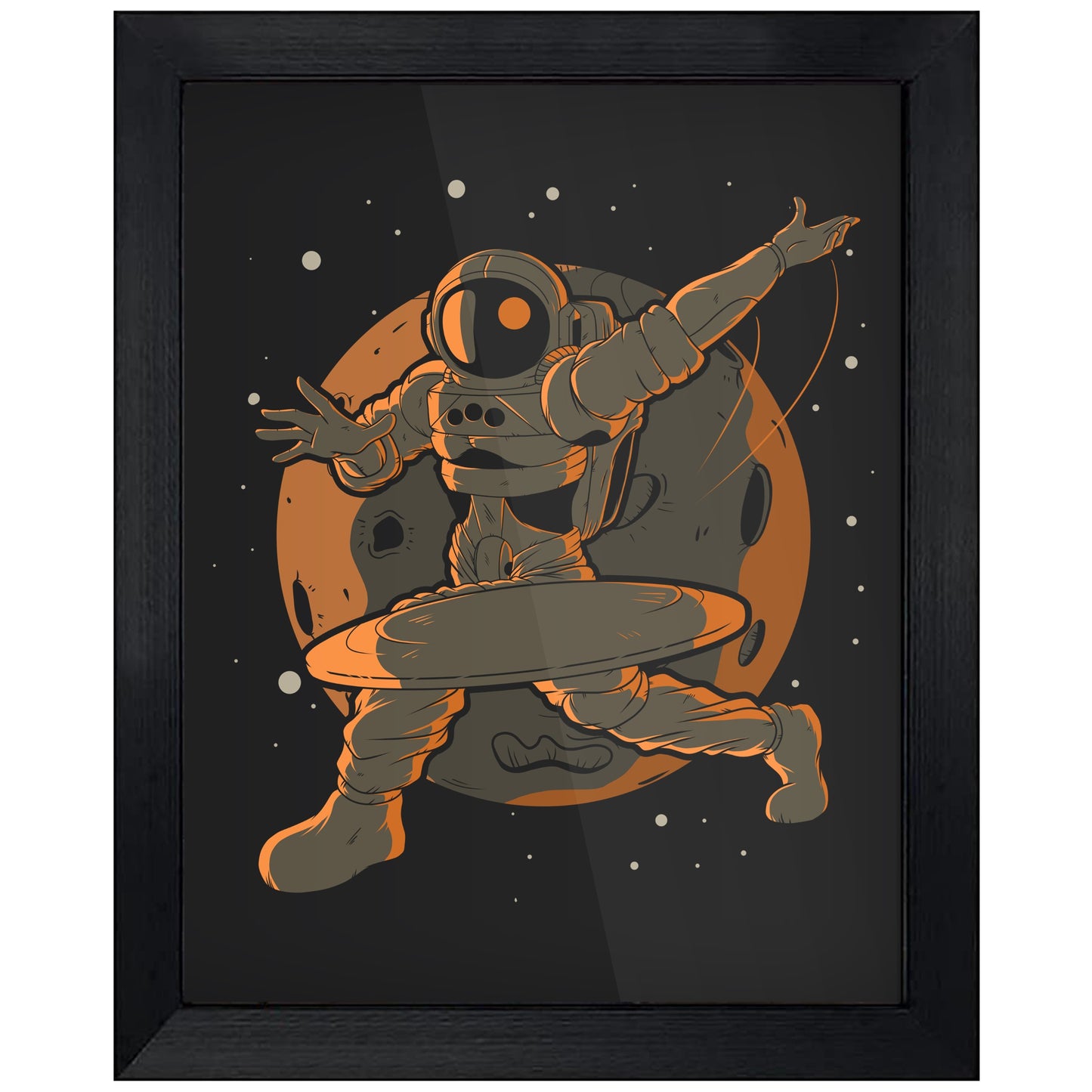 Disc Golf Astronaut Outer Space Spaceman Disc Golf 8"x10" Wall Art Print