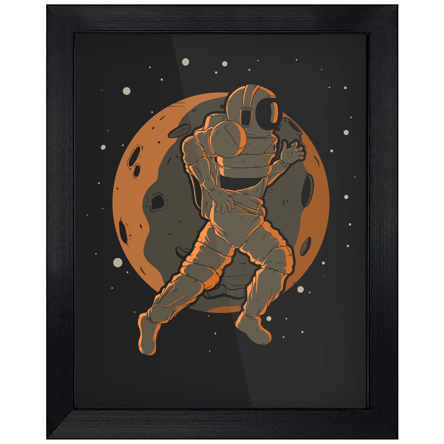 Marathon Runner Astronaut Outer Space Spaceman Running 8"x10" Wall Art Print