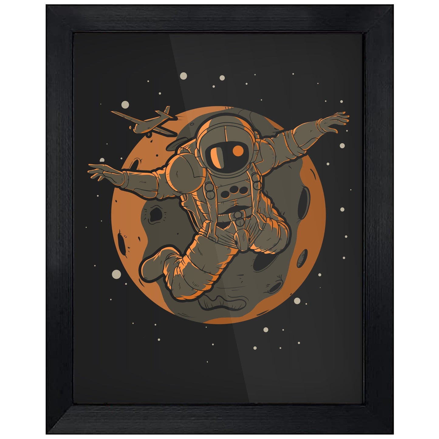 Skydiver Astronaut Outer Space Spaceman Skydiving 8"x10" Wall Art Print