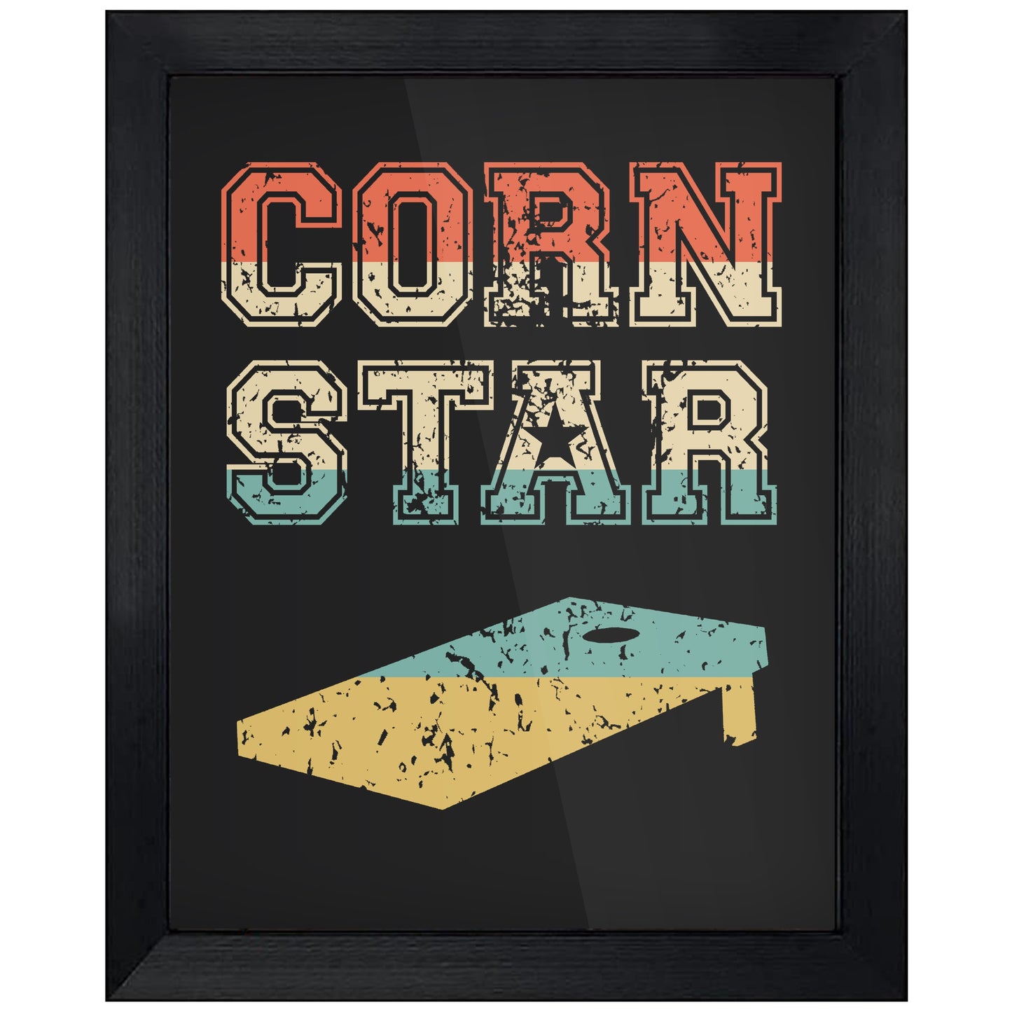 Corn Star Funny Cornhole 8"x10" Wall Art Print