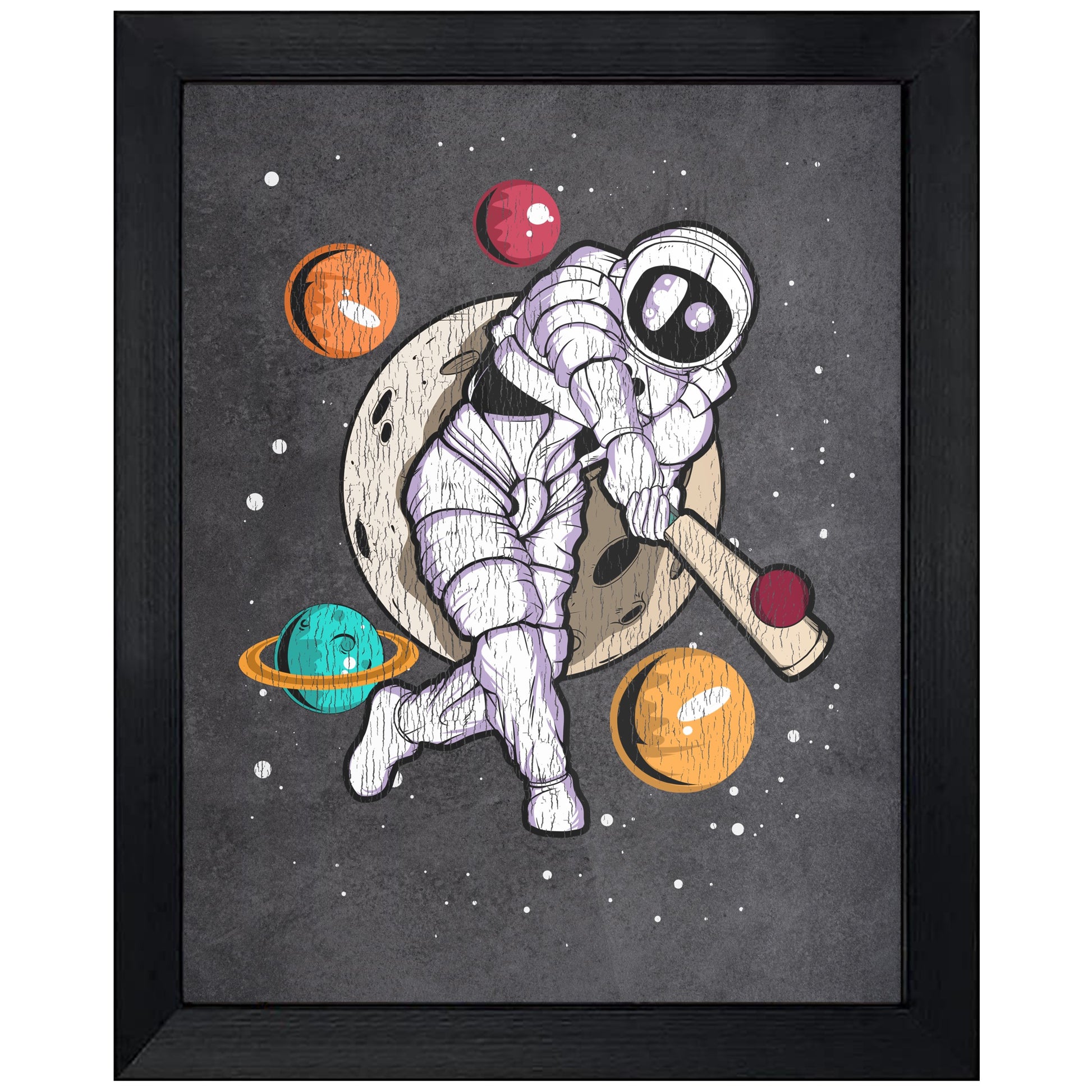 Cricket Astronaut Outer Space Spaceman Distressed 8"x10" Wall Art Print