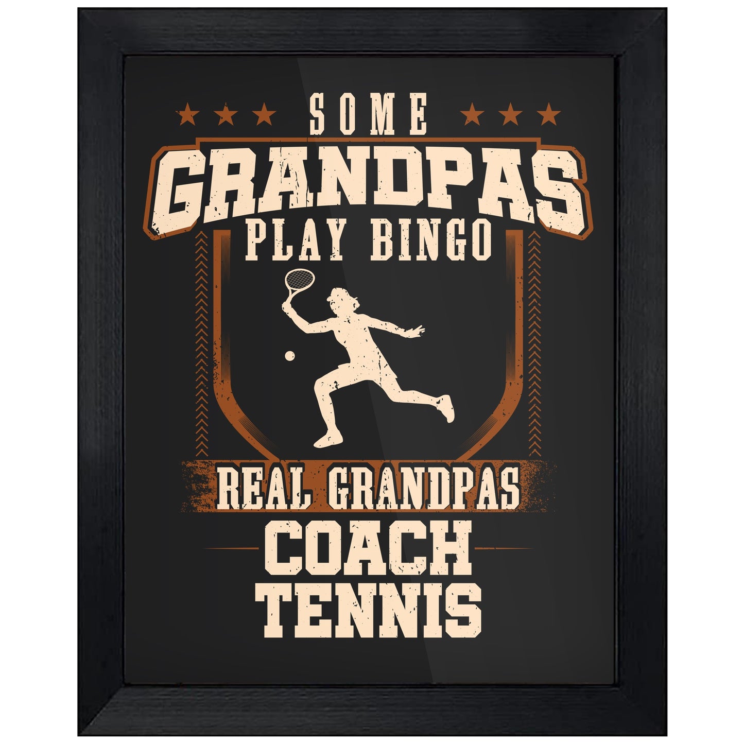 Some Grandpas Play Bingo Real Grandpas Coach Tennis  8"x10" Wall Art Print