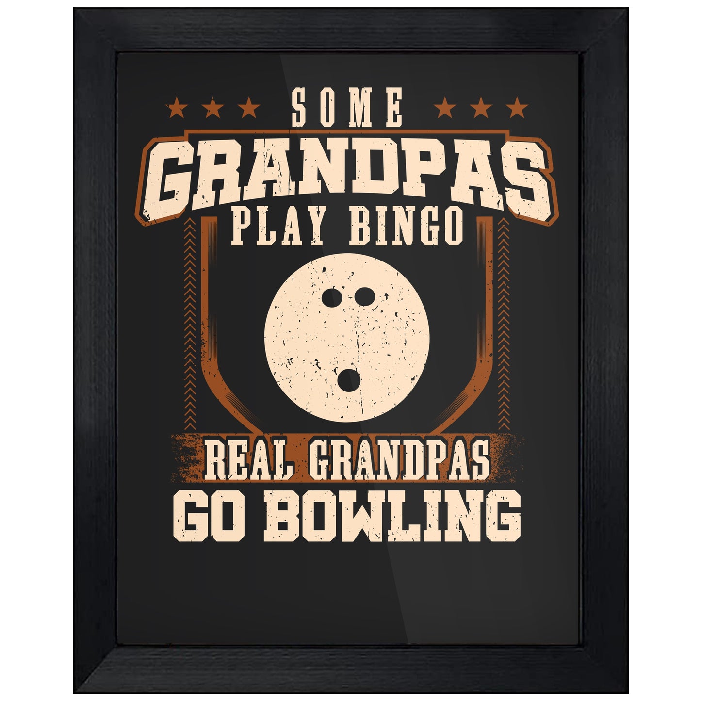 Some Grandpas Play Bingo Real Grandpas Go Bowling  8"x10" Wall Art Print