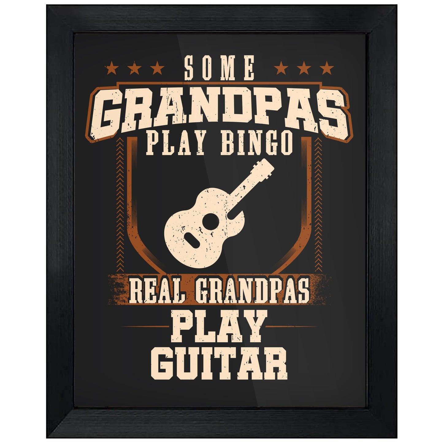 Some Grandpas Play Bingo Real Grandpas Play Guitar  8"x10" Wall Art Print