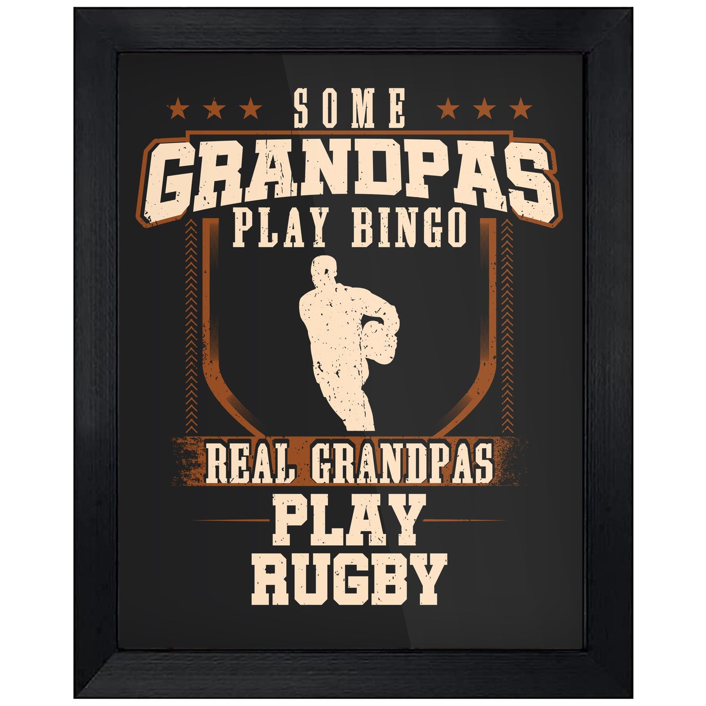 Some Grandpas Play Bingo Real Grandpas Play Rugby  8"x10" Wall Art Print