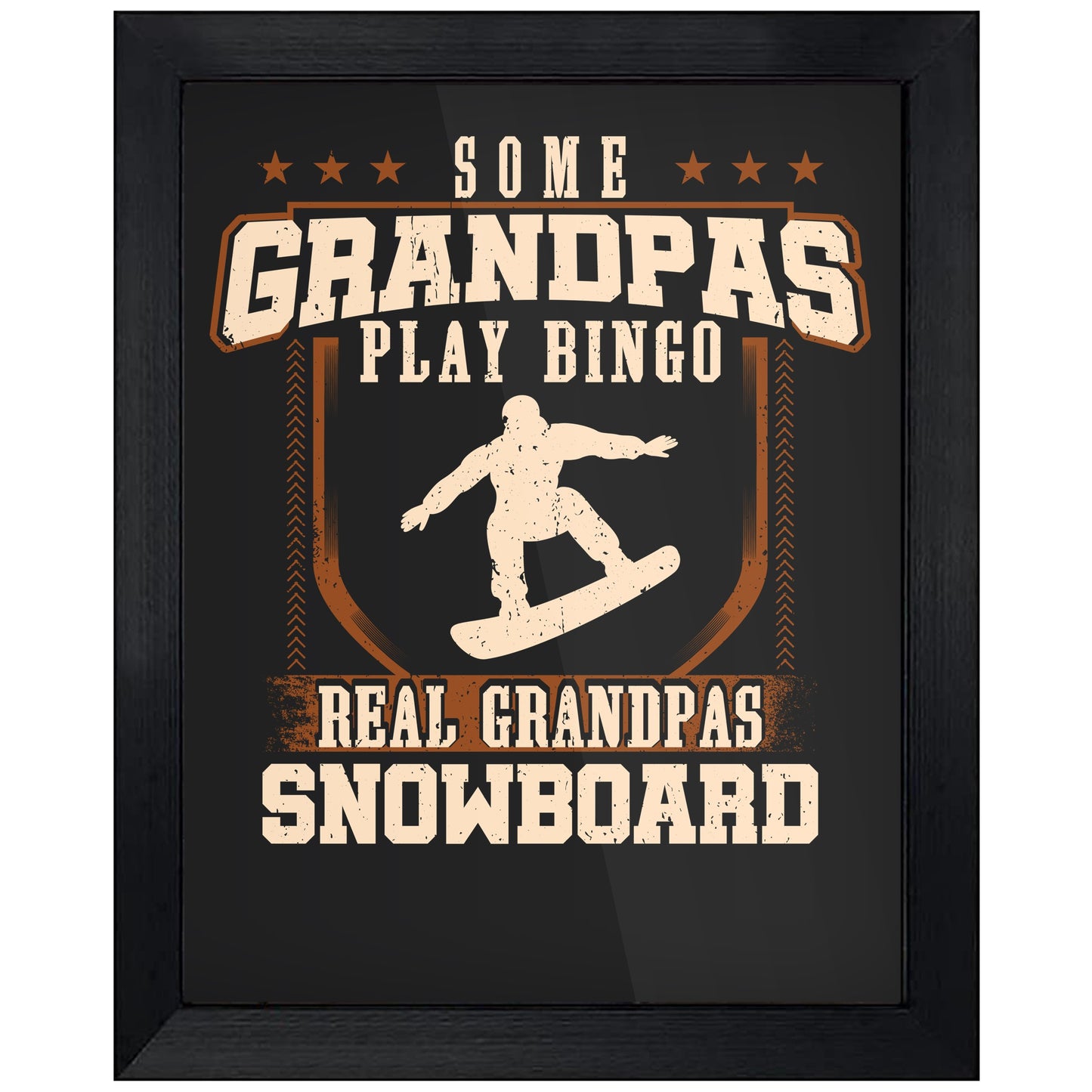 Some Grandpas Play Bingo Real Grandpas Snowboard  8"x10" Wall Art Print